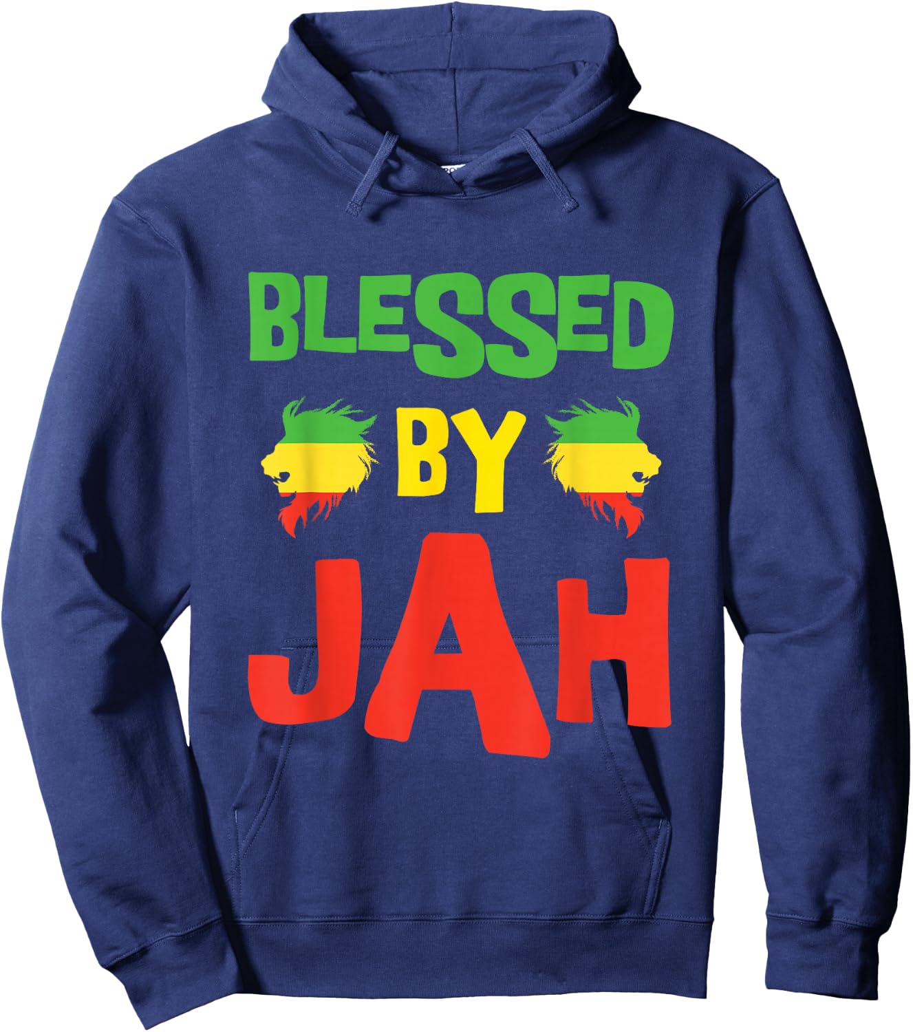 Rasta Clothing Men's Reggae Lion Dreadlocks Men's Hoodie - Hoodie | Navy