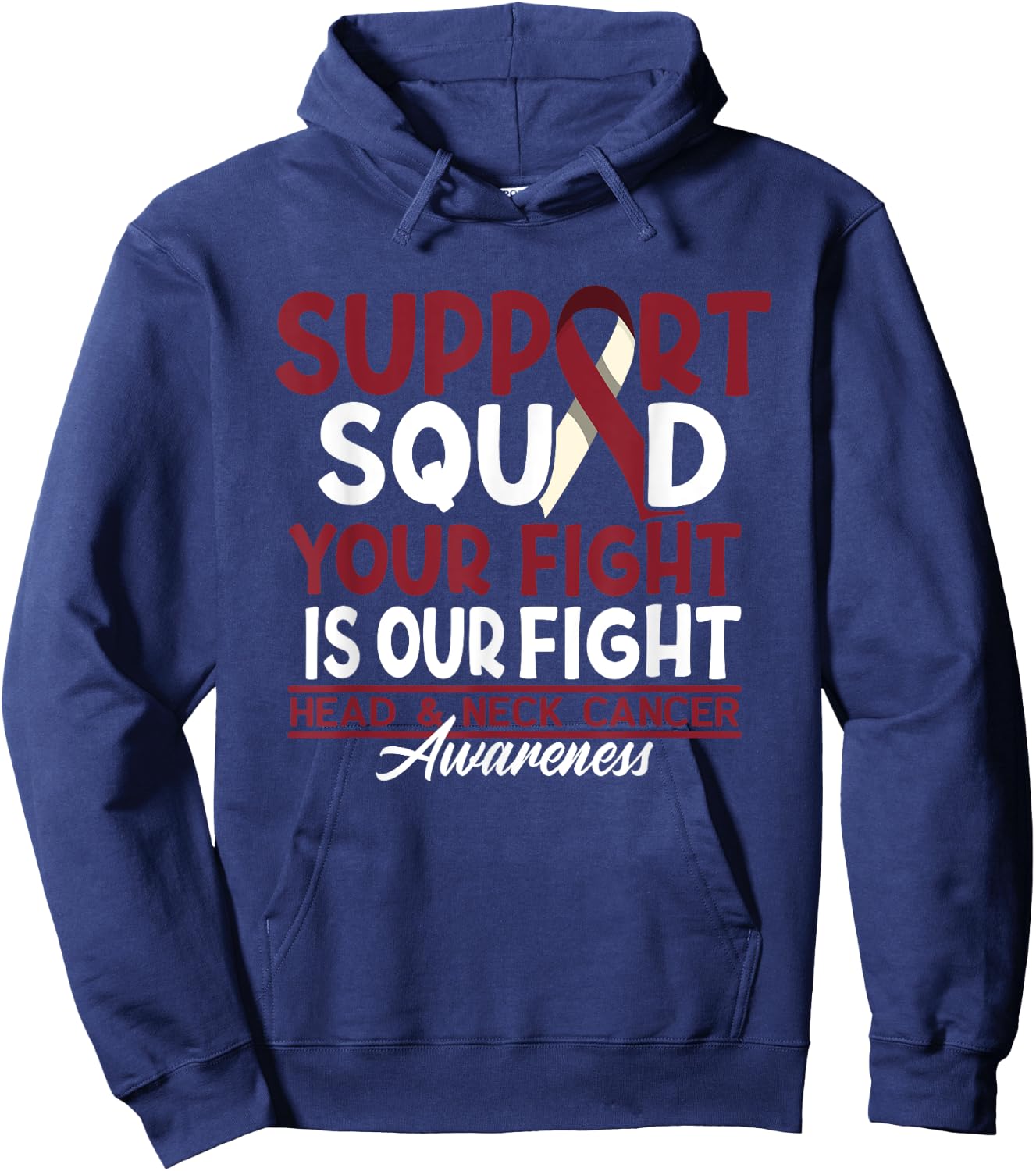 Support Awareness Squad I HNSCC Head And Neck Cancer Hoodie - Hoodie | Navy