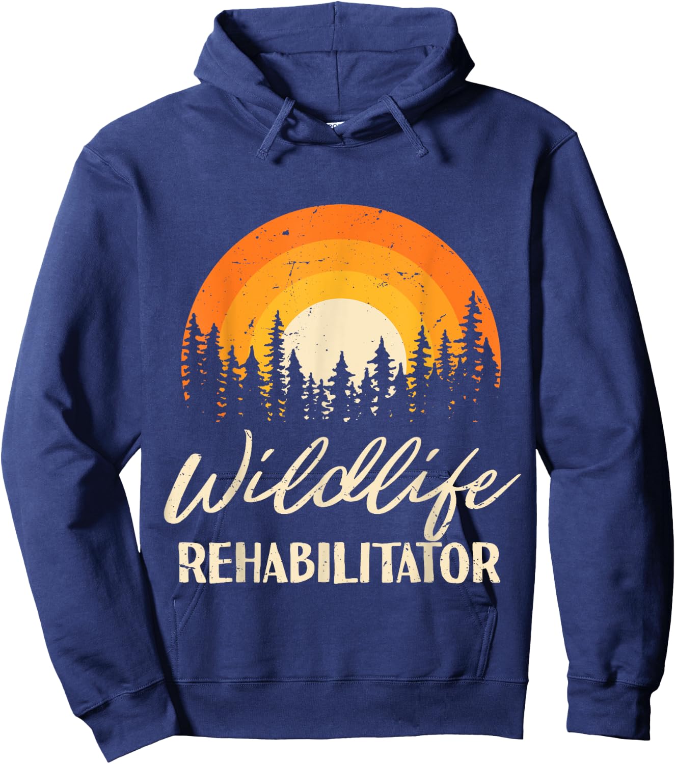 Vintage Wildlife Rehabilitator Rehabilitation Wildlife Day Hoodie - Hoodie | Navy