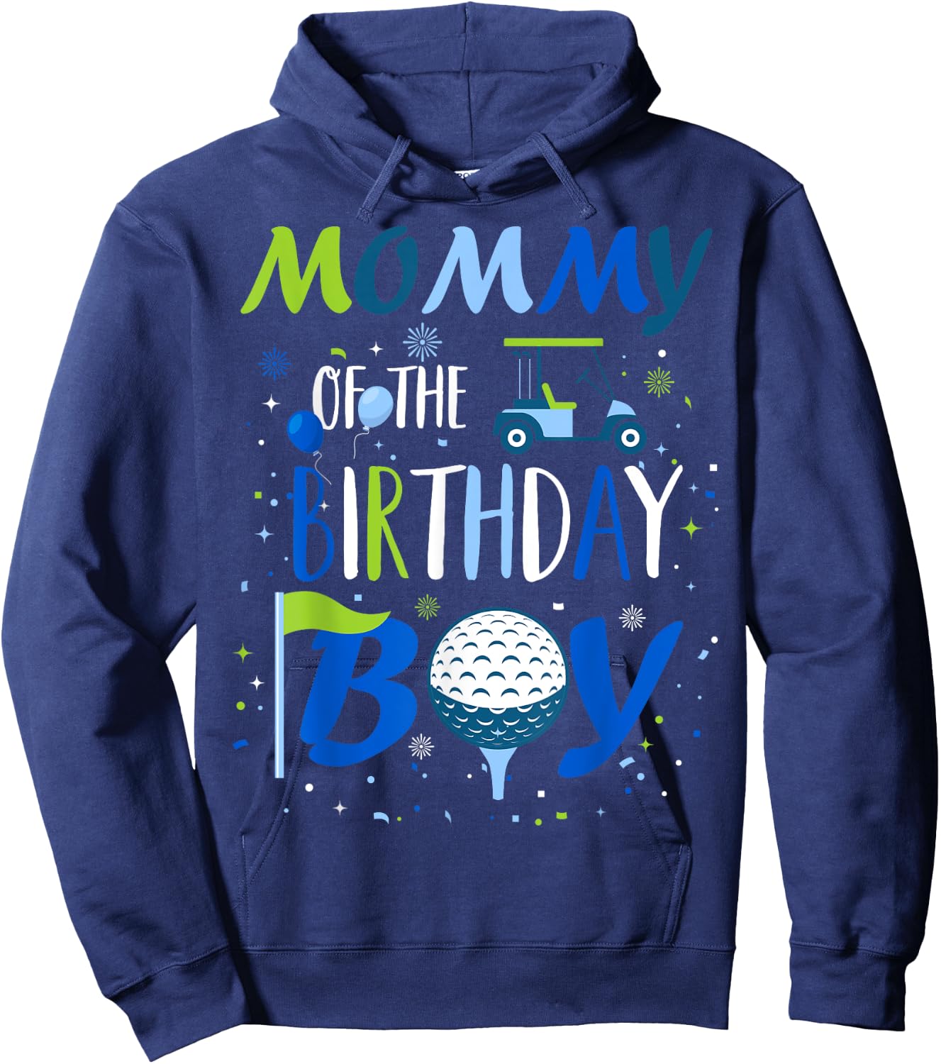 Mommy of The Birthday Boy Hole in One Golf Sport Matching Hoodie - Hoodie | Navy