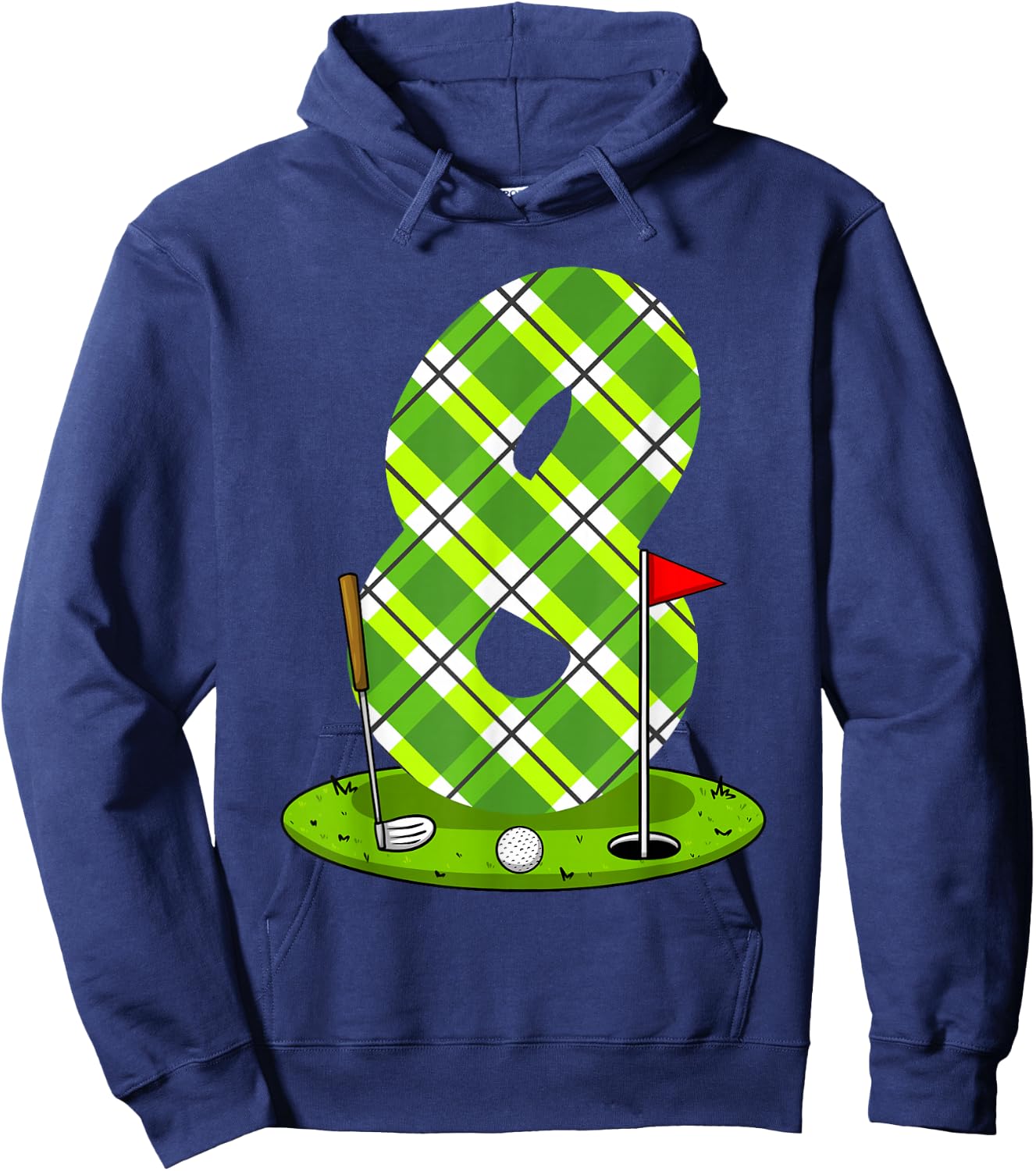 Golf Birthday Shirt For Kids 8th Birthday Party Golfer Hoodie - Hoodie | Navy