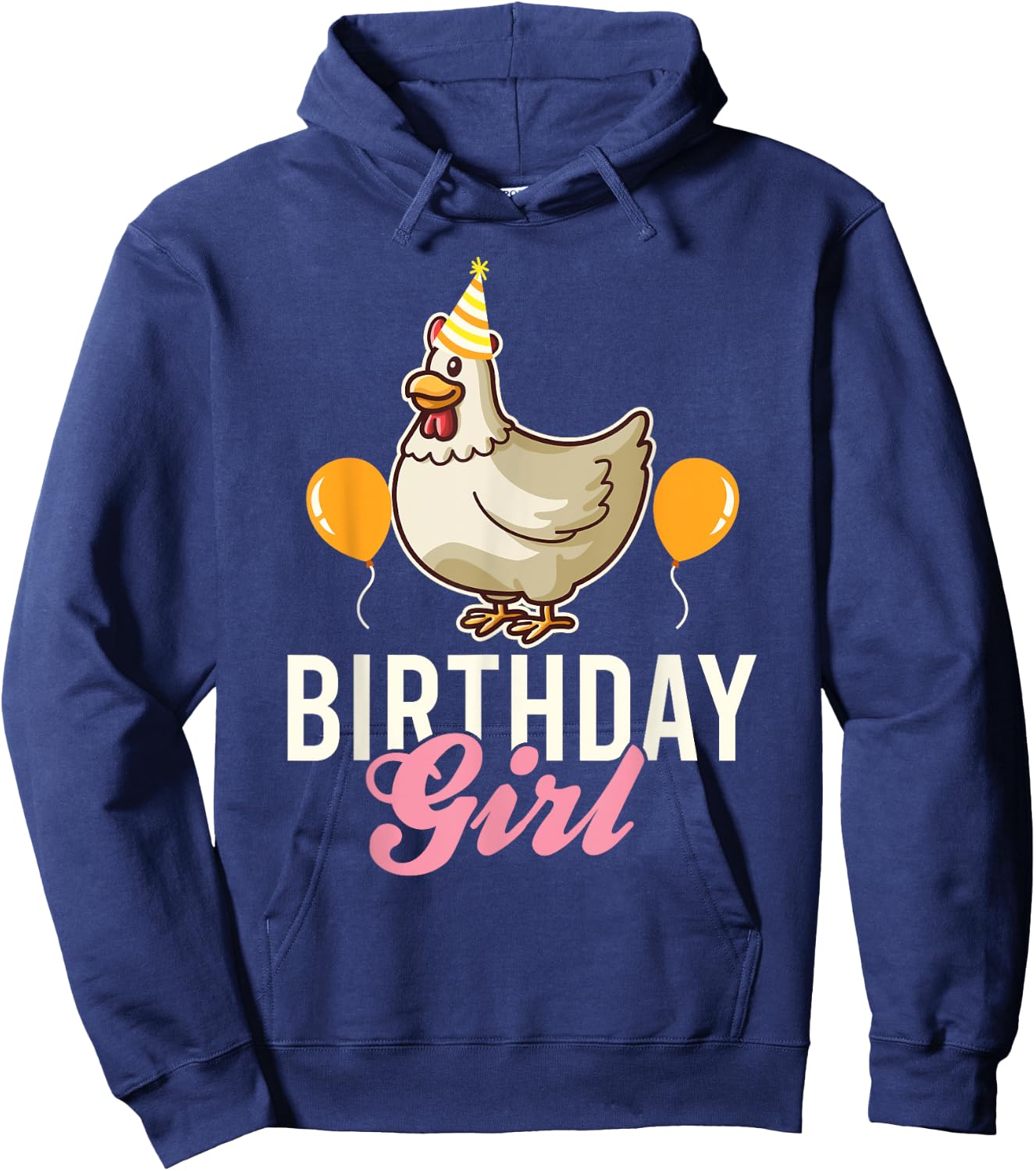 Cute Chicken Birthday Girl Hoodie - Hoodie | Navy