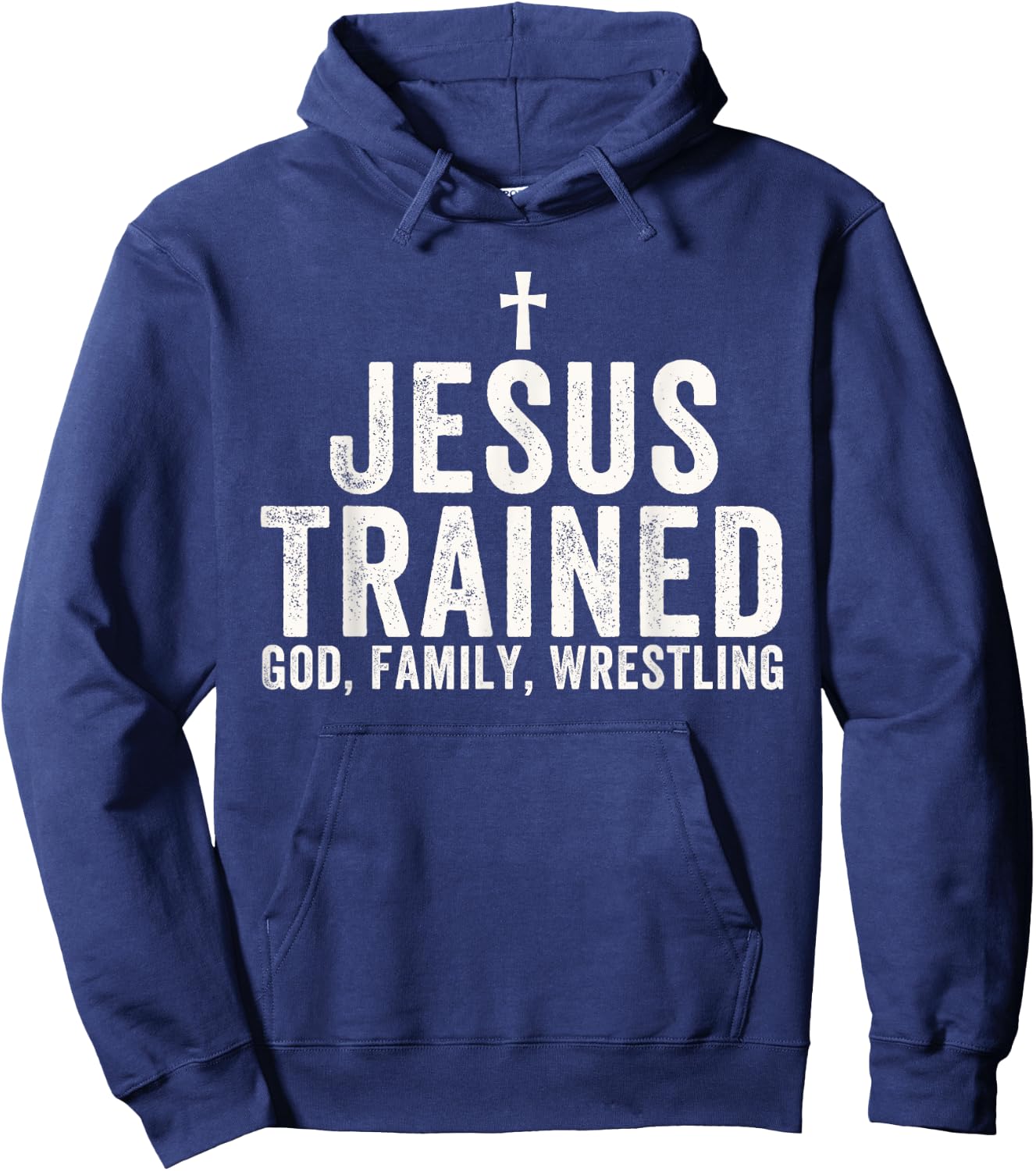 Jesus Trained, God Family Wrestling, Christian Wrestling Hoodie - Hoodie | Navy