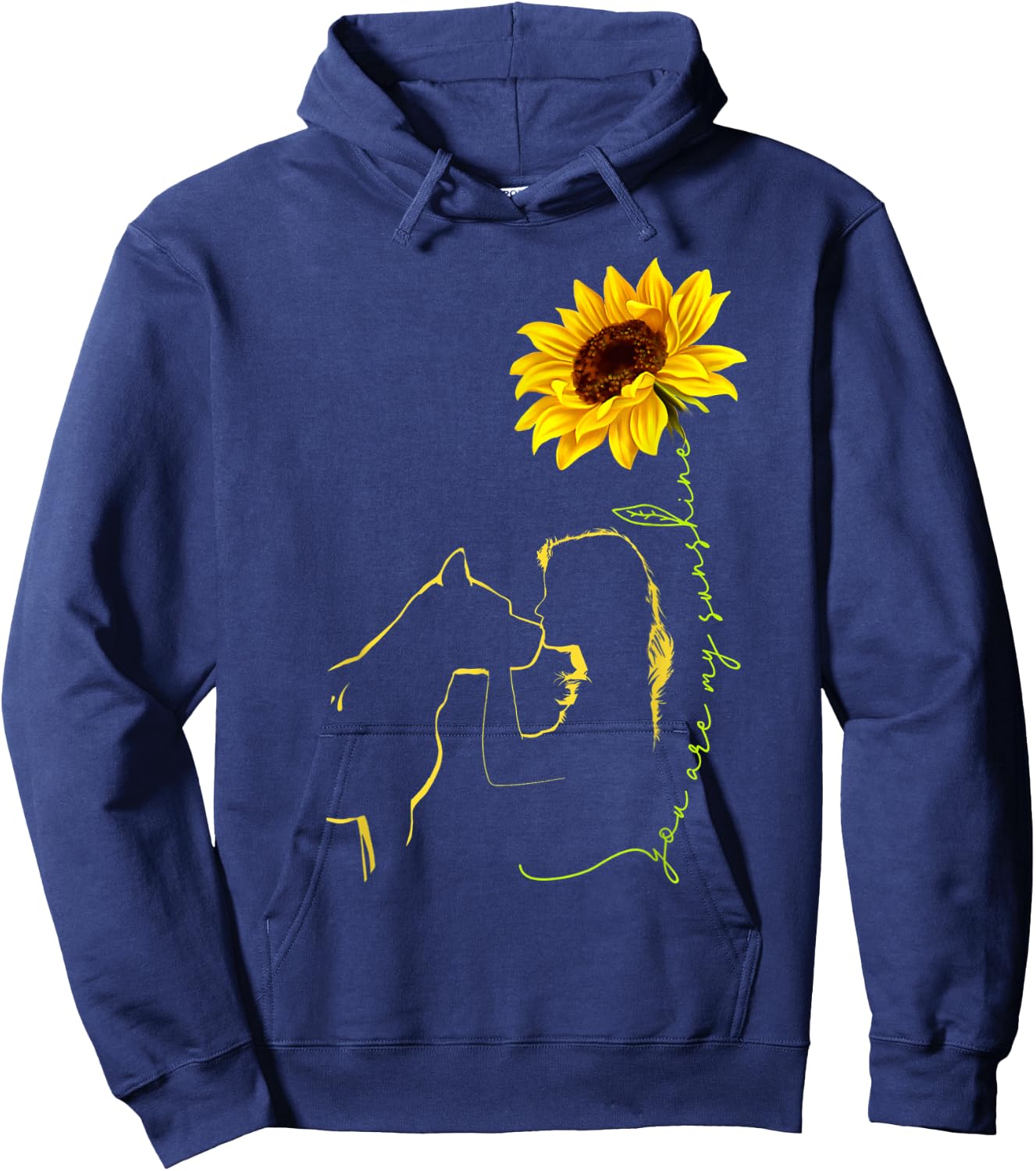 Pitbull Mom you're my sunshine sunflower pitbull dog lover Men Women Hoodie - Hoodie | Navy