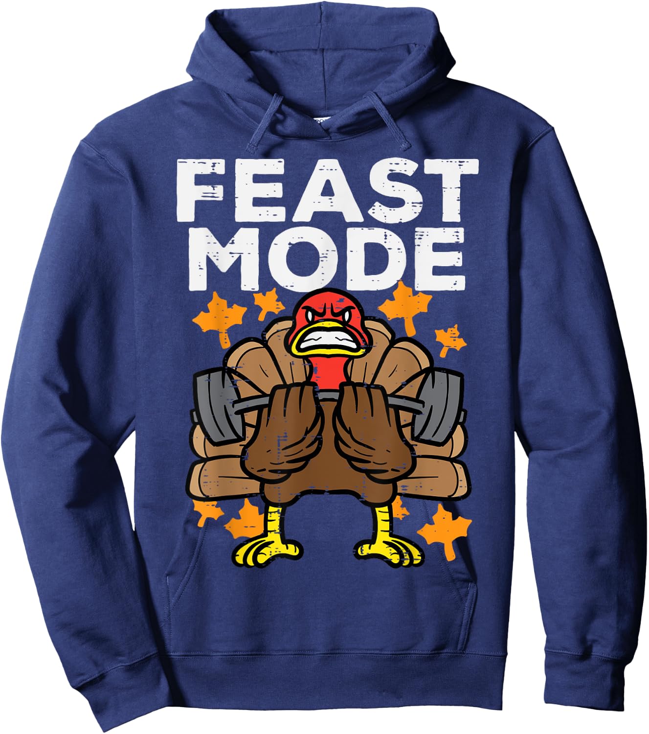 Thanksgiving Feast Turkey Barbel Mode Fall Gym Men Women Kid Hoodie - Hoodie | Navy