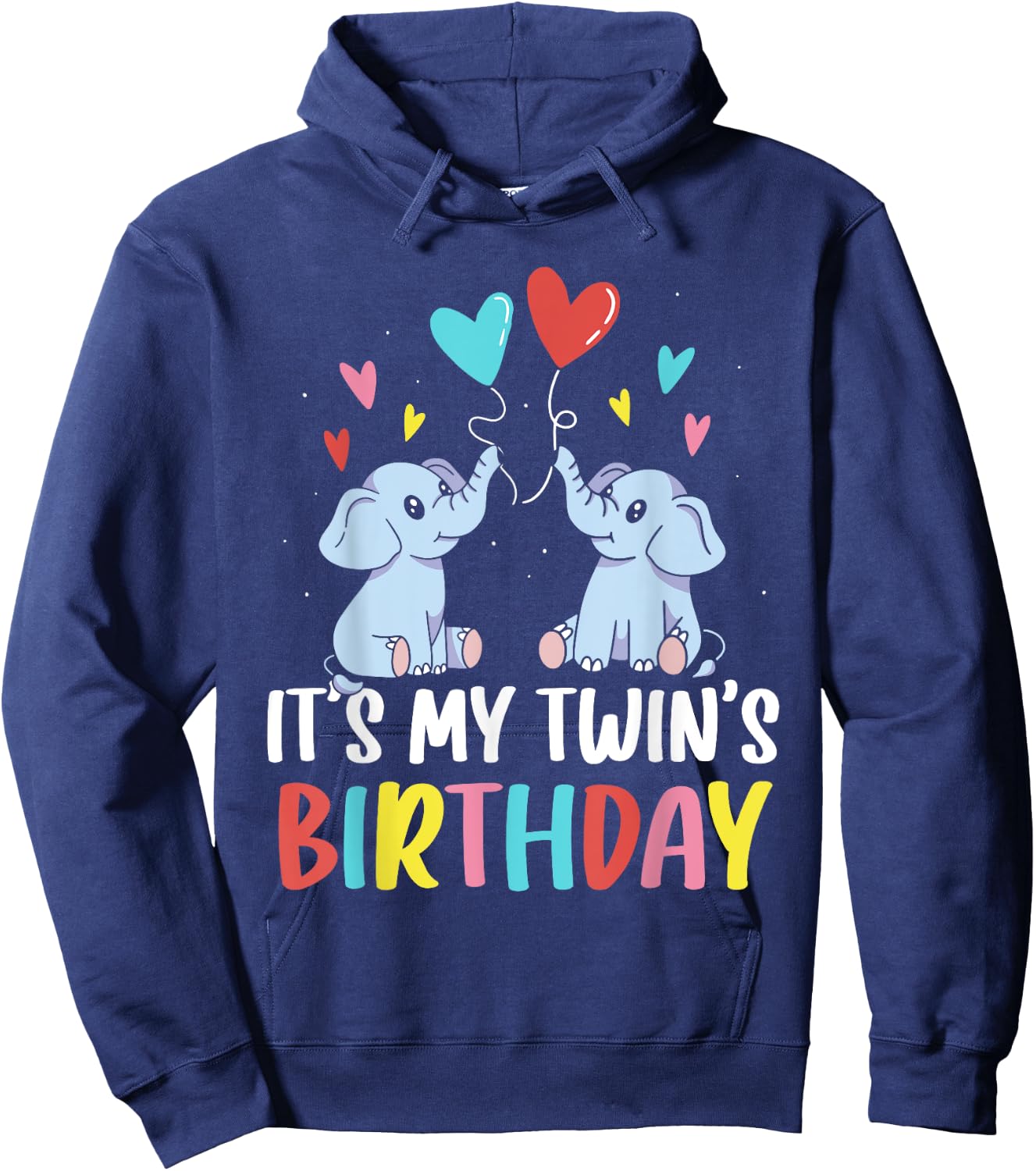 It's My Twin's Birthday Twin Cute Twins Celebrate Hoodie - Hoodie | Navy