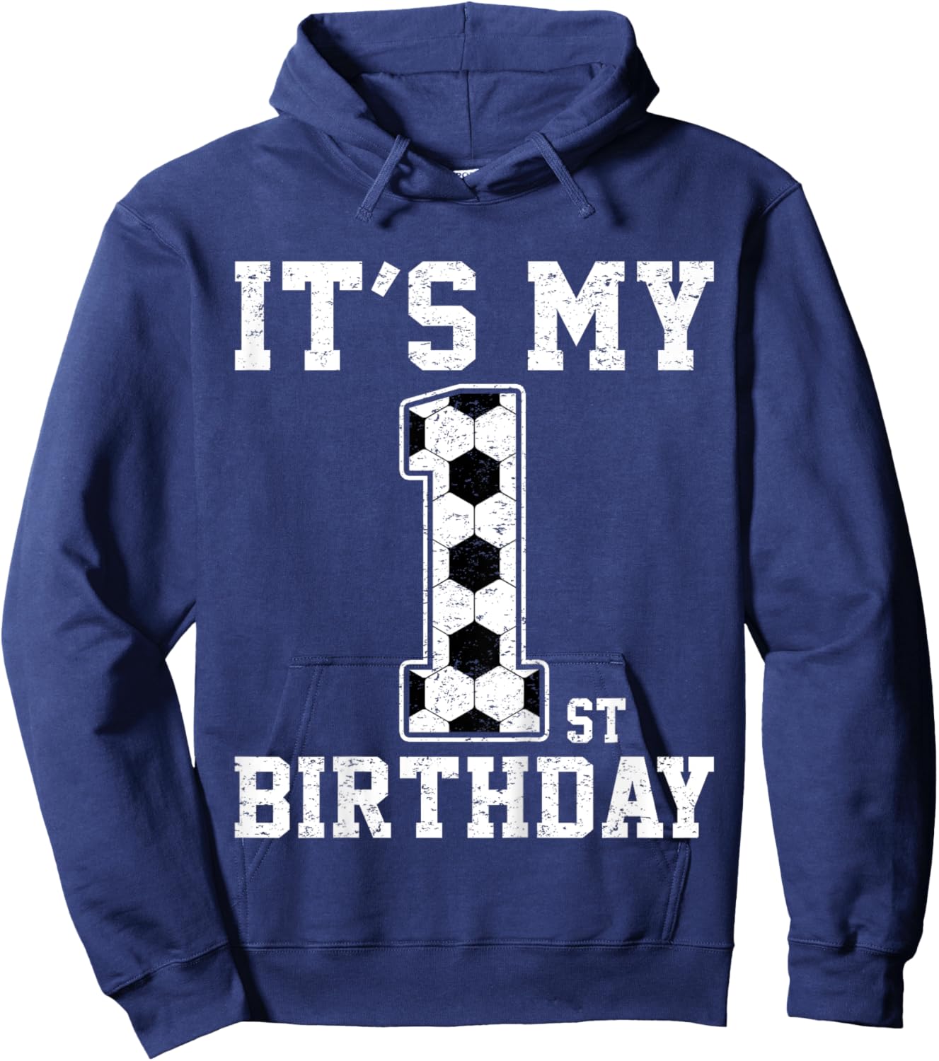Kids 1st Birthday Soccer Player One 1 Years Old Birthday Boy Hoodie - Hoodie | Navy