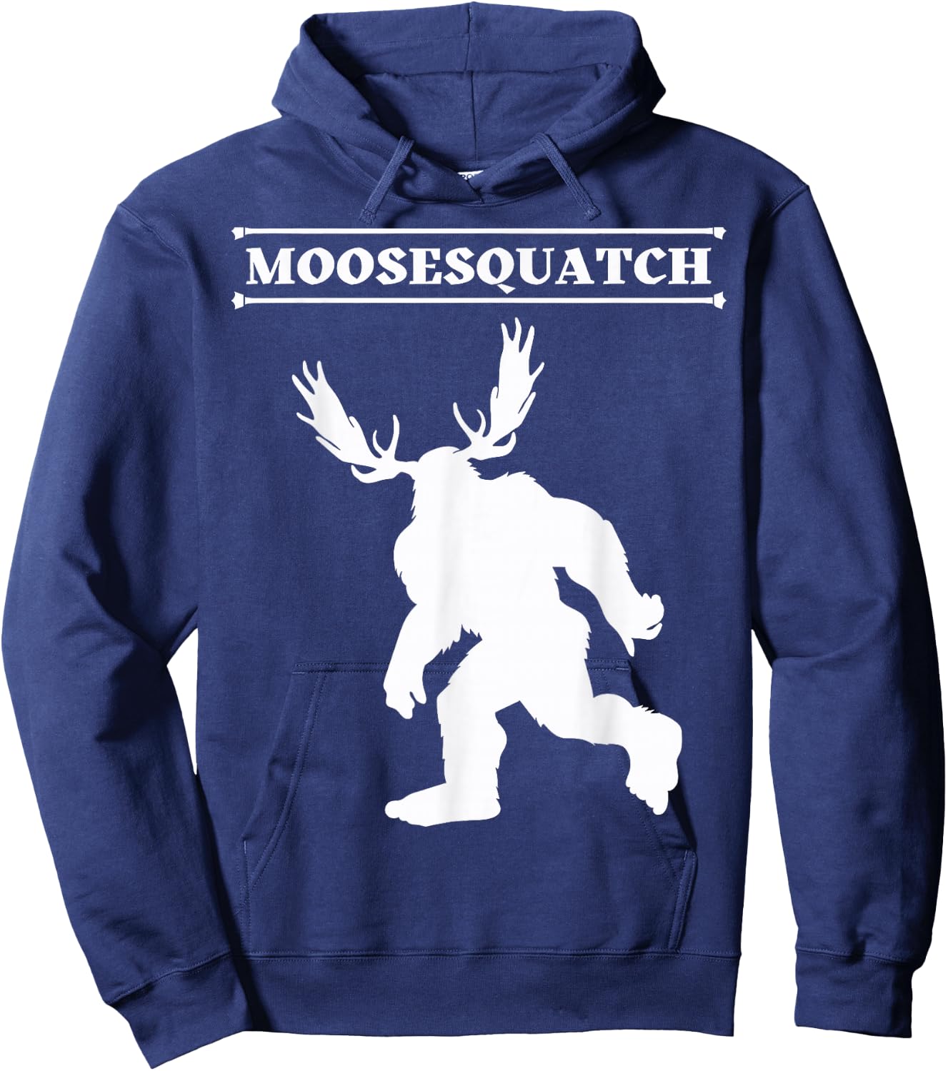 White Moosesquatch Funny Moose-Sassquatch Cryptid Creature Hoodie - Hoodie | Navy