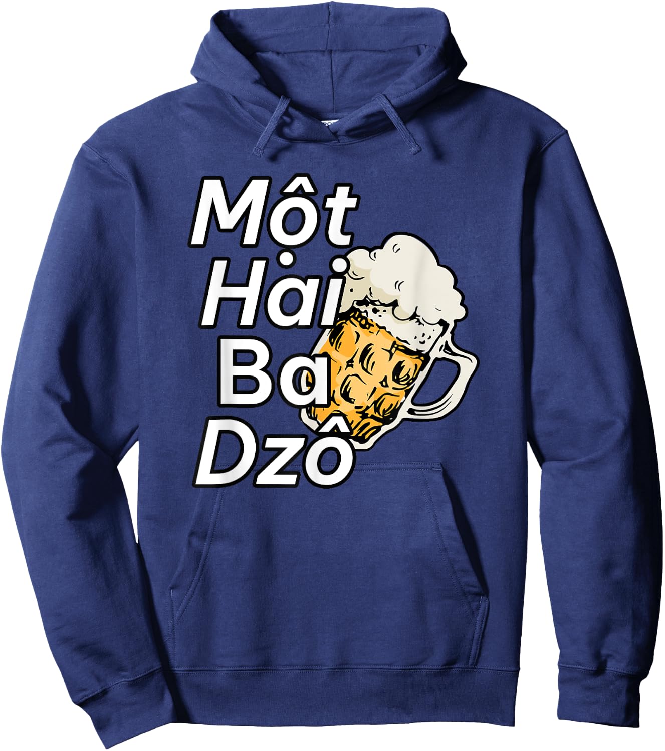Vietnam Beer Vietnamese Mot Hai Ba Dzo One Two Three Cheers Hoodie - Hoodie | Navy