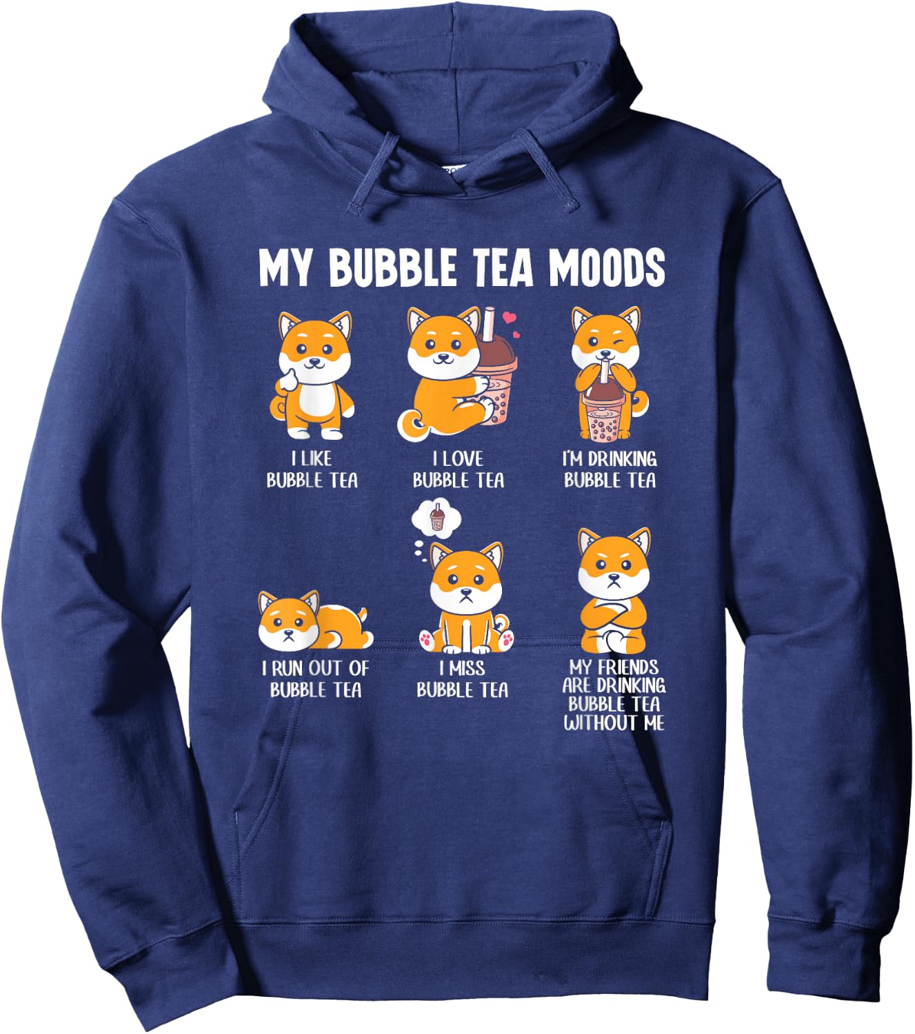 My Bubble Tea Moods Cute Kawaii Boba Tea Bubble Tea Hoodie - Hoodie | Navy