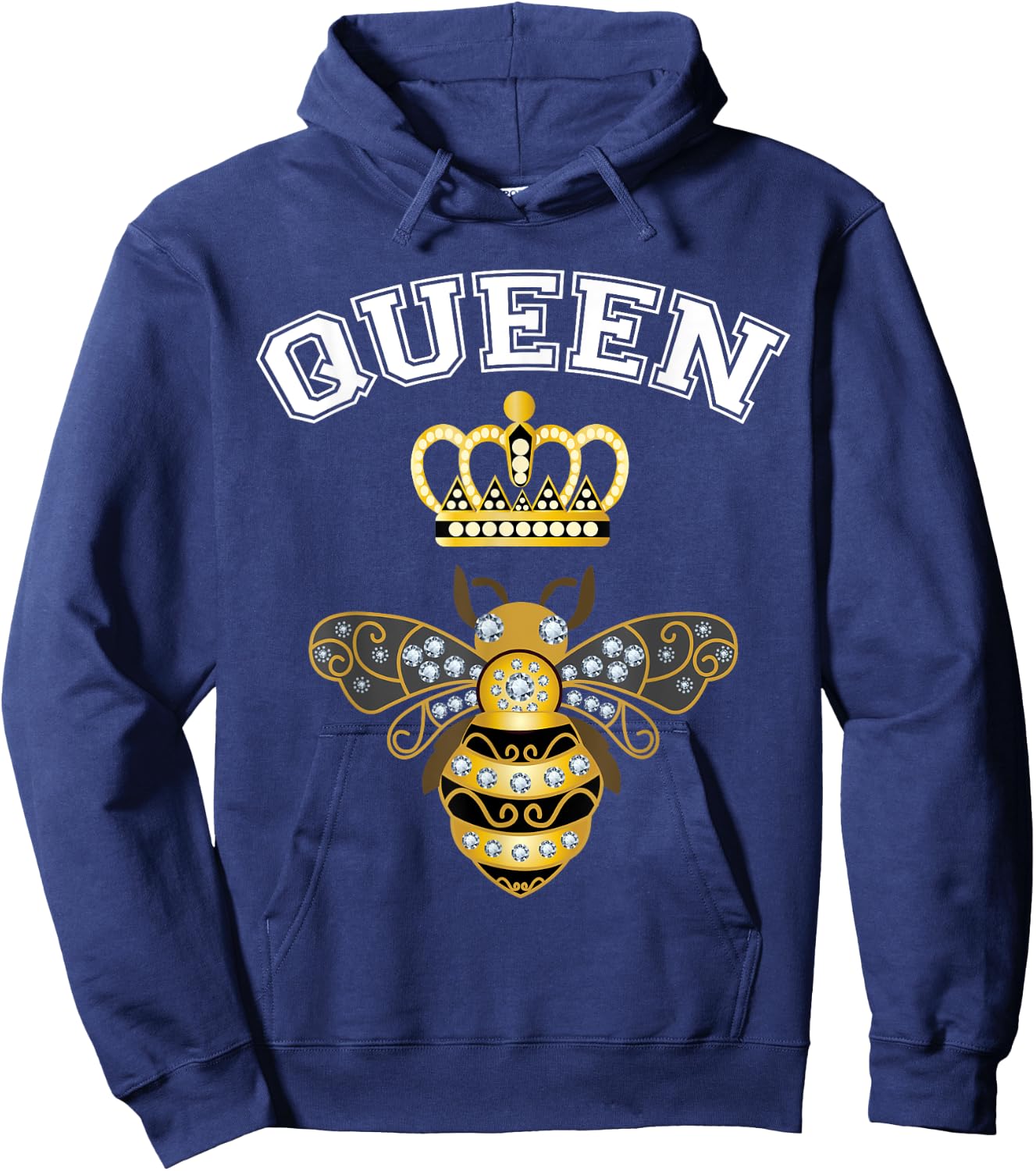 Queen Bee Crown Women Men Girls Honey Hive Beekeeping Bee Hoodie - Hoodie | Navy