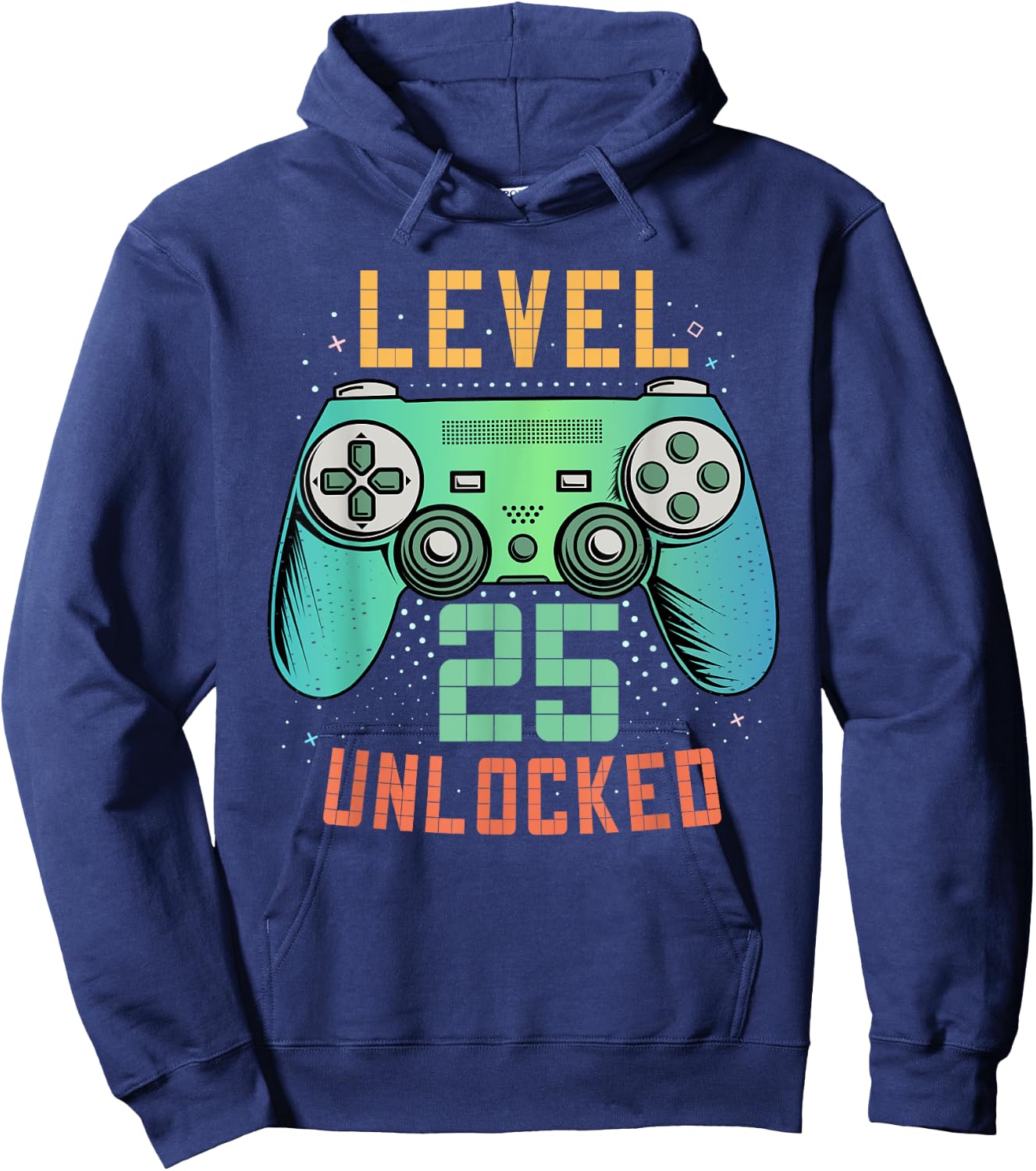 Level 25 Unlocked 25th Birthday Gamer Gifts 25 Year Old Male Hoodie - Hoodie | Navy
