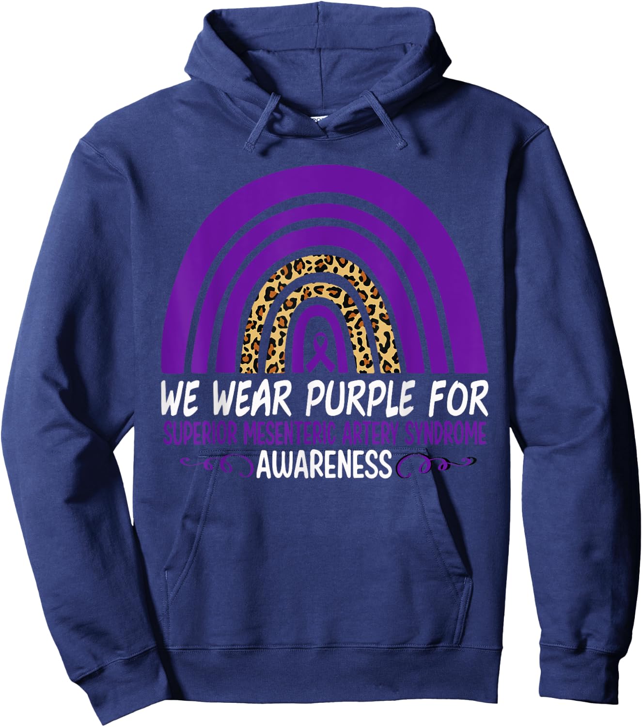 We Wear Purple Superior Mesenteric Artery Syndrome Awareness Hoodie - Hoodie | Navy