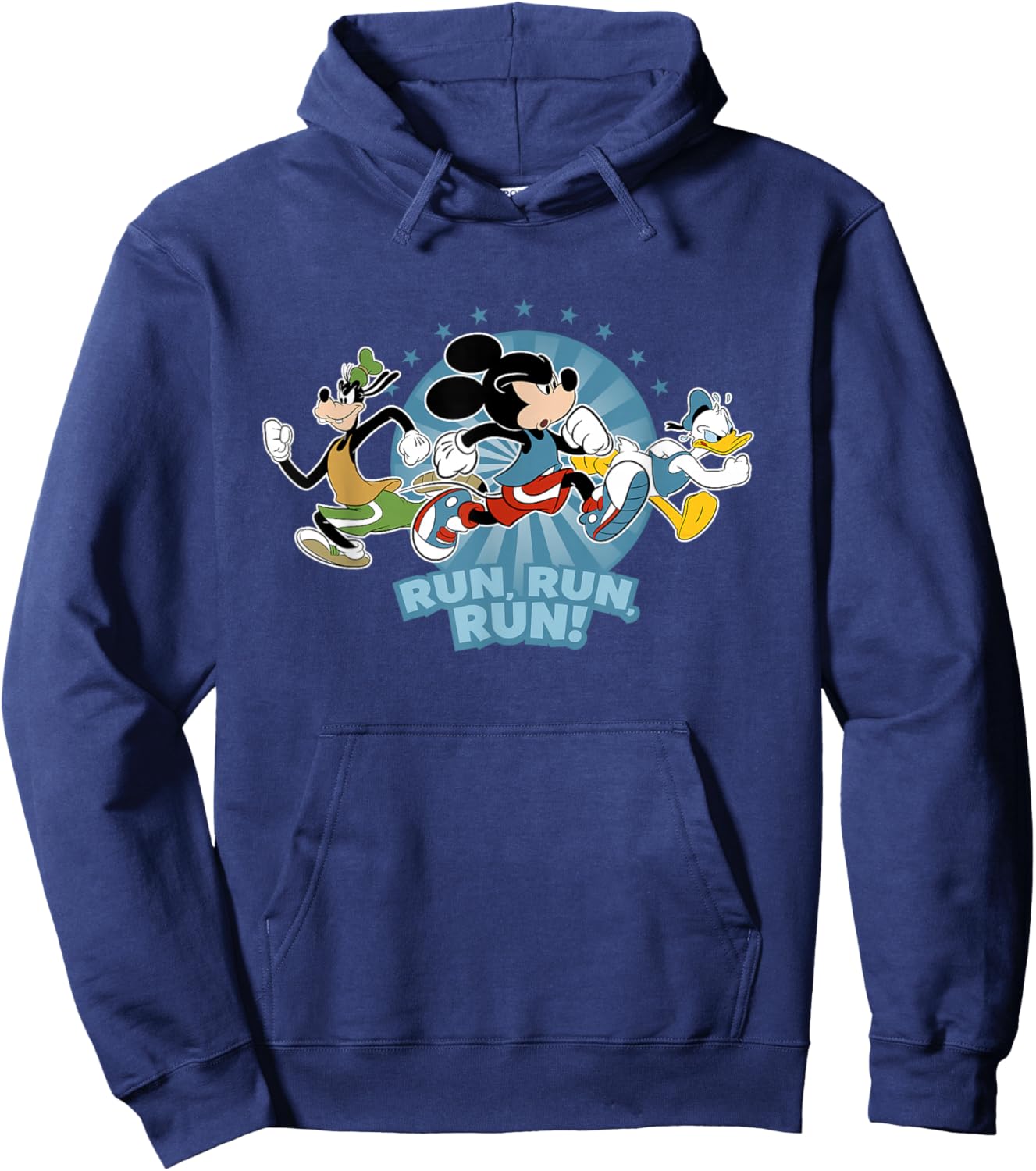 Disney Mickey Goofy and Donald Run Run Run! Marathon Running Hoodie - Hoodie | Navy