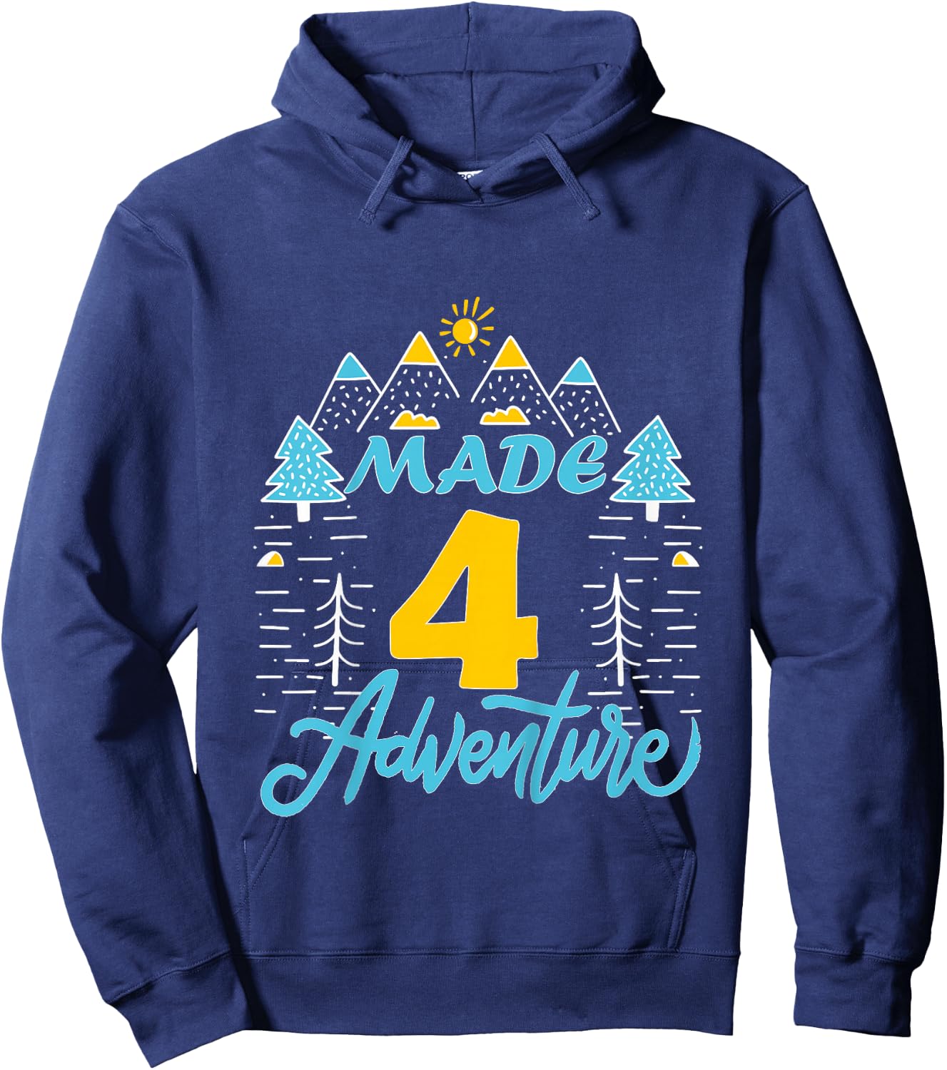 Made four adventure 4th Birthday camping themed Party Hoodie - Hoodie | Navy