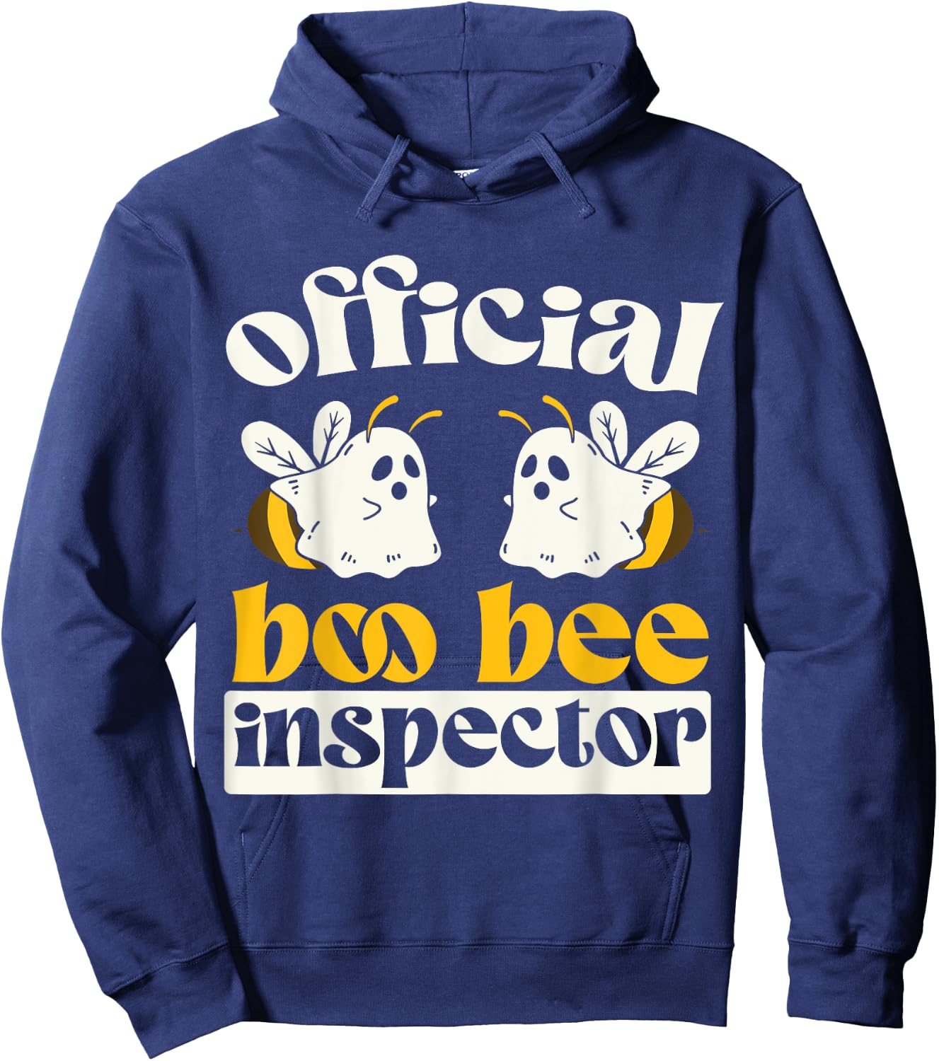 Official Boo Bee Inspector Halloween Humor Funny Ghost Hoodie - Hoodie | Navy