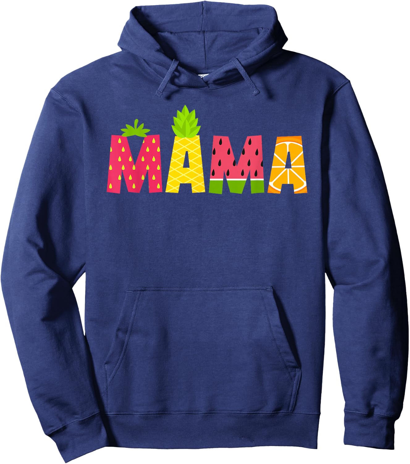 Funny Mama Fruitarian Lover Summer Nana Fruit Slice Hoodie - Hoodie | Navy