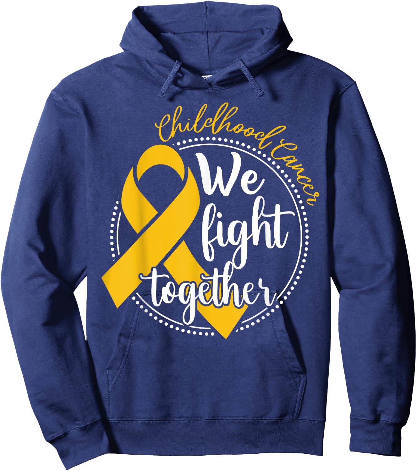 We Fight Together Childhood Cancer Awareness Family Matching Hoodie - Hoodie | Navy