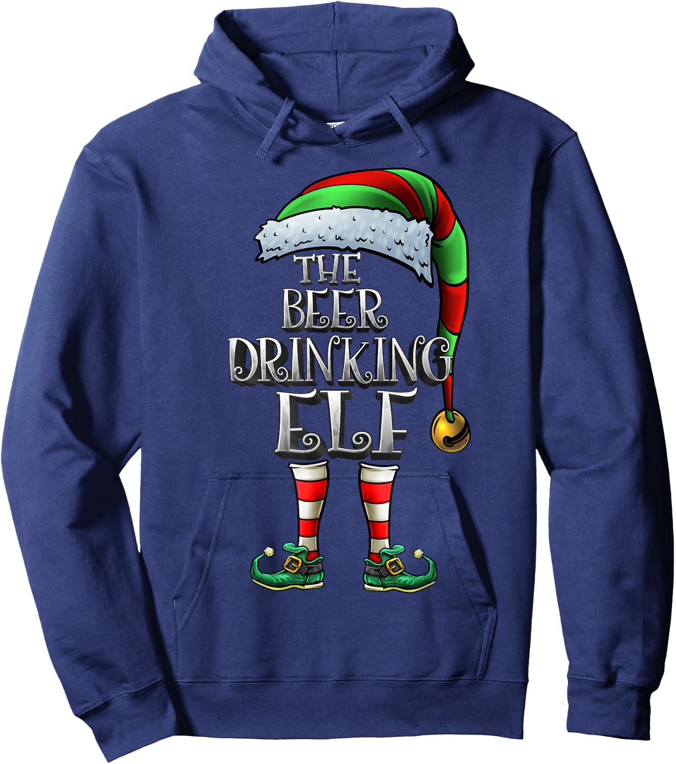 Beer Drinking Elf Shirt Matching Beer Drinking Christmas Elf Hoodie - Hoodie | Navy