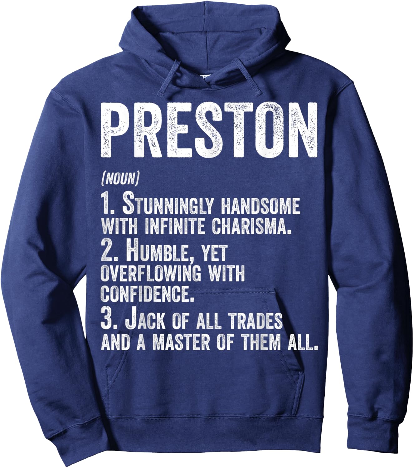First Name Shirt Preston Definition Personalized Name Funny Hoodie - Hoodie | Navy