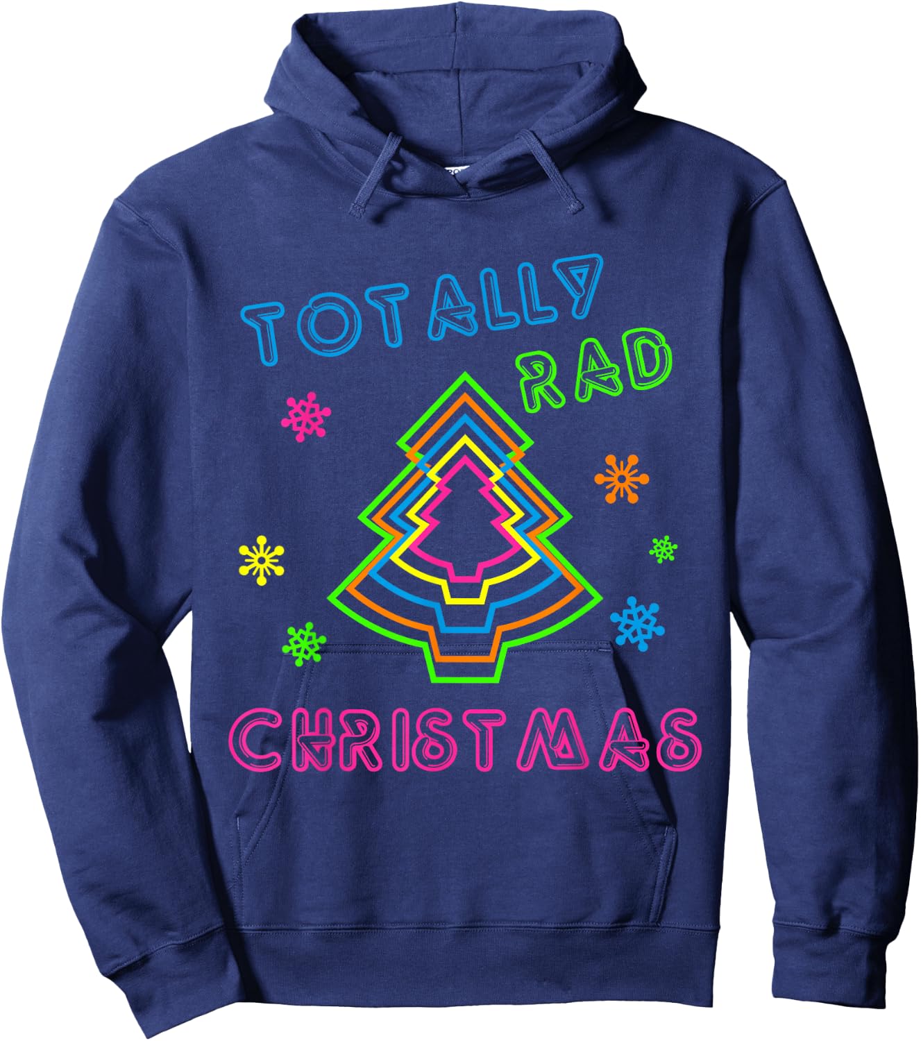 Totally Rad Christmas - 80s Retro Christmas Hoodie - Hoodie | Navy