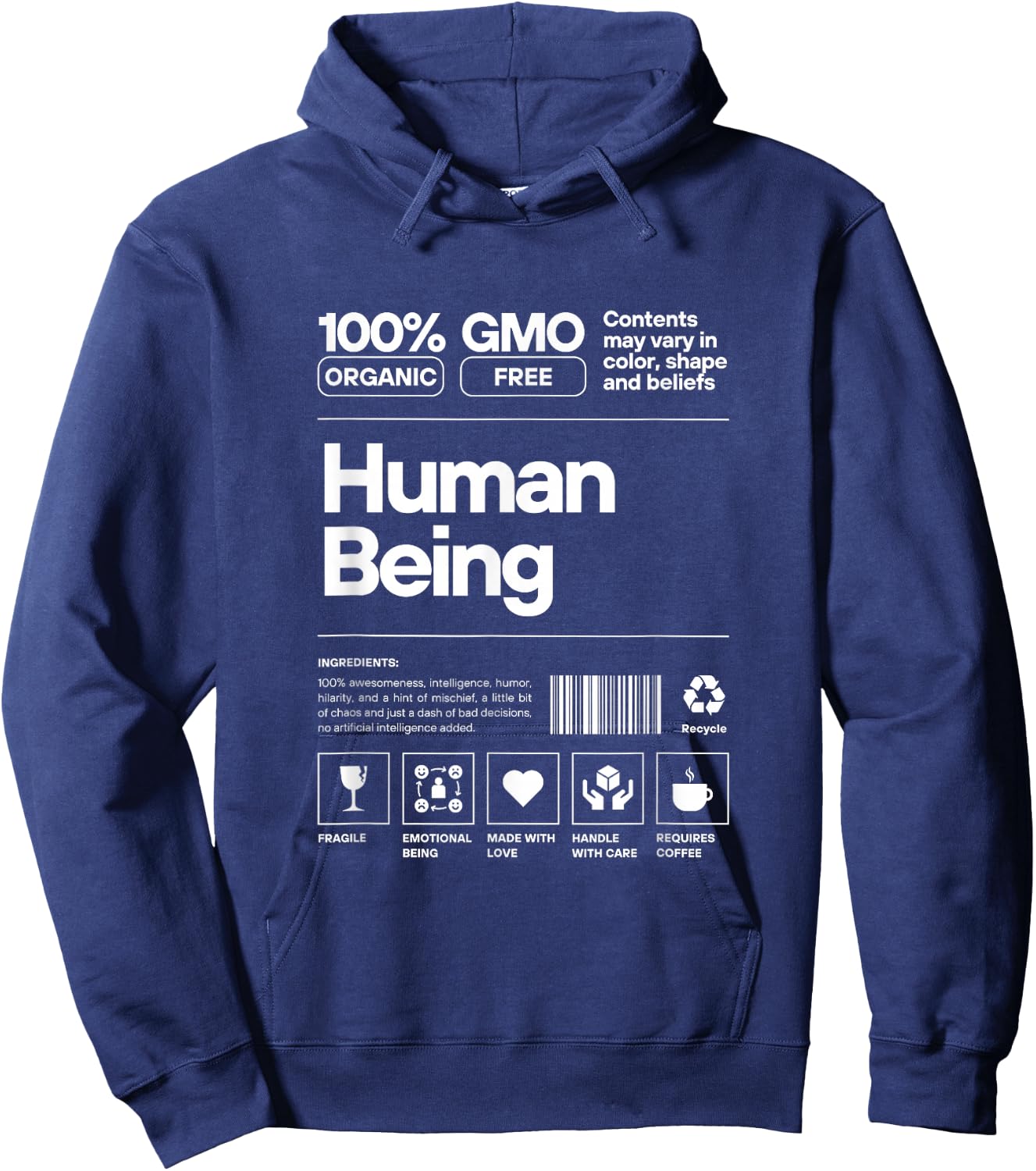 Human Beings Colors May Vary, 100% organic, funny Hoodie - Hoodie | Navy