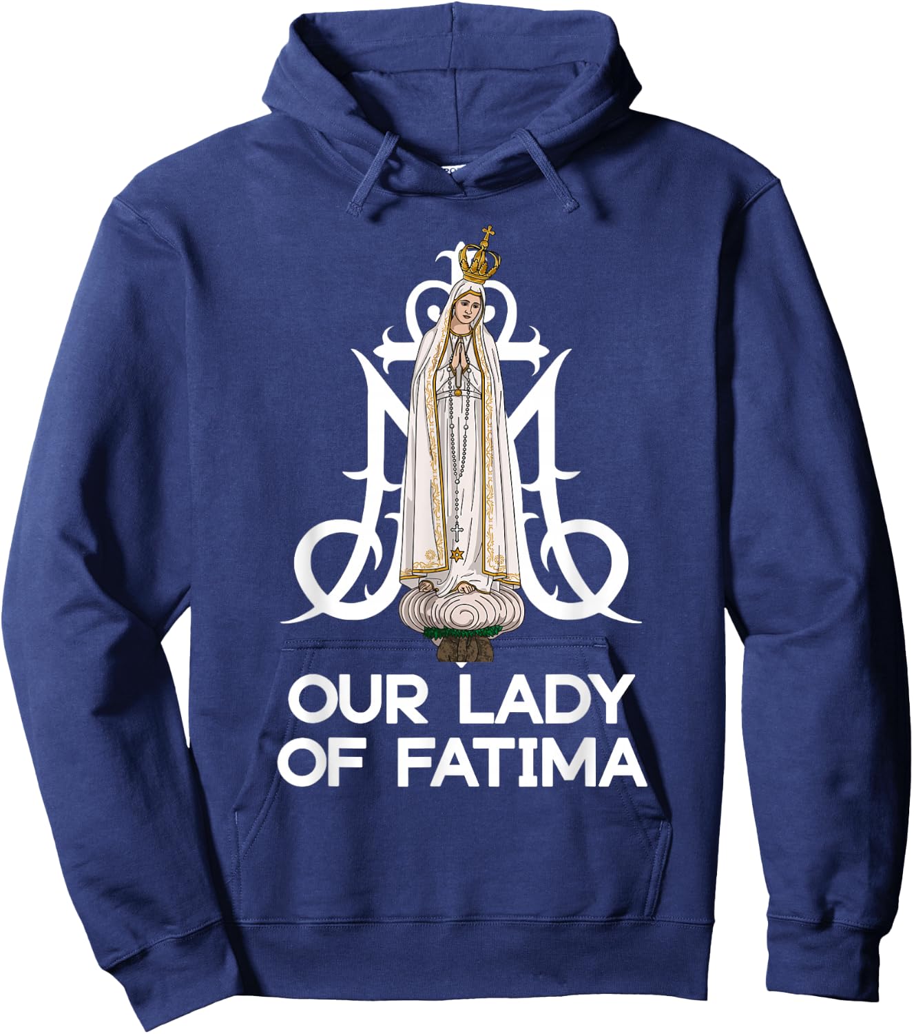 Our Lady of Fatima Marian Catholic Hoodie - Hoodie | Navy
