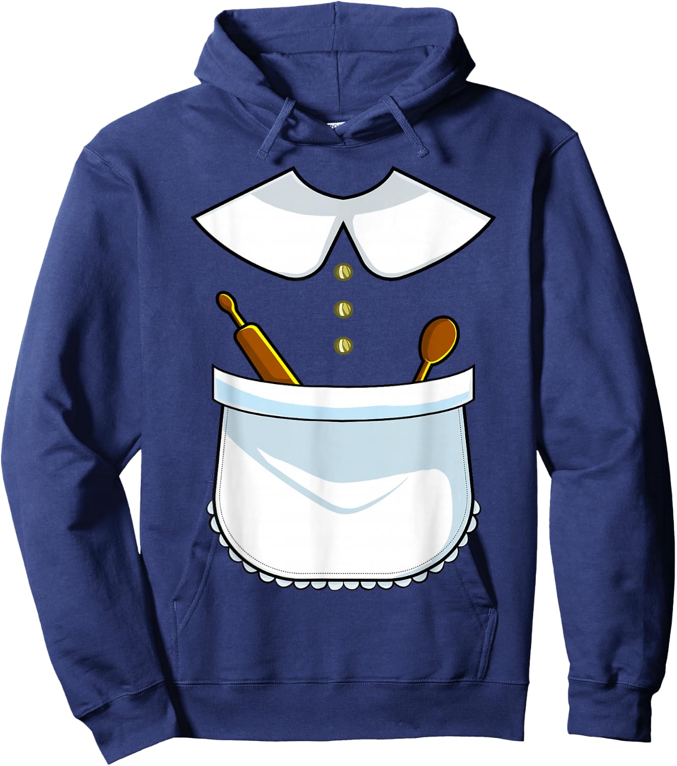 Pilgrim Costume Lady Thanksgiving Turkey Day Women Girls Hoodie - Hoodie | Navy