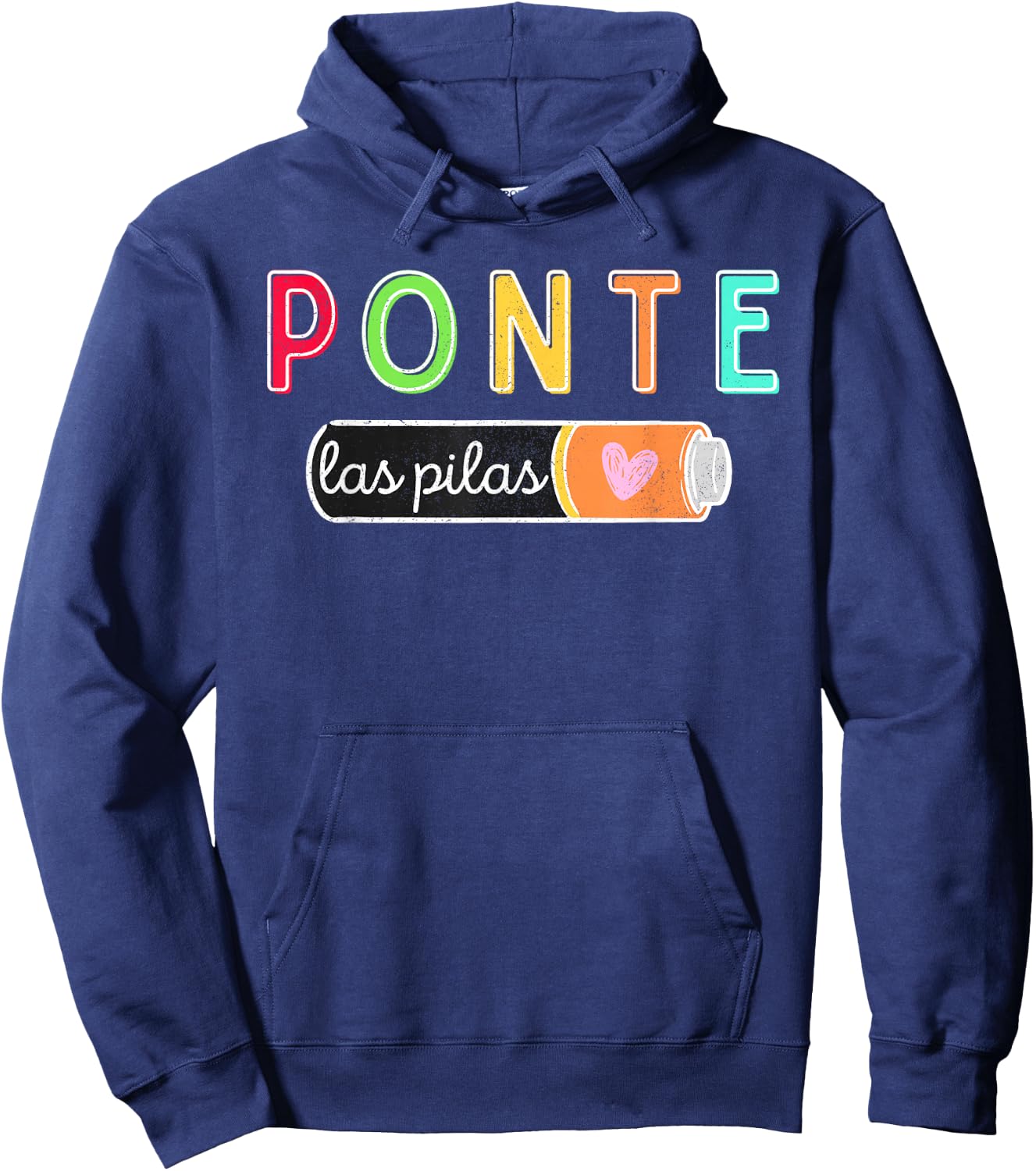 Ponte Las Pilas Spanish Teacher Maestra de Espanol Bilingual Hoodie - Hoodie | Navy