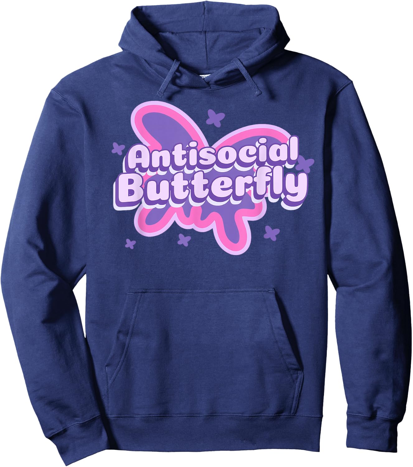 Antisocial Butterfly Funny Social Anxiety Introvert Women Hoodie - Hoodie | Navy