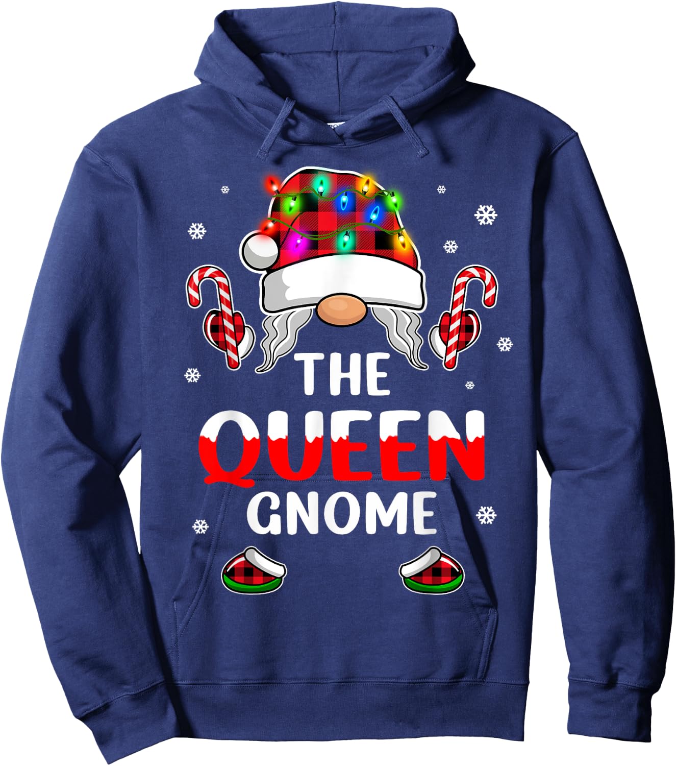 The Queen Gnome Christmas Family Matching Pajama Hoodie - Hoodie | Navy