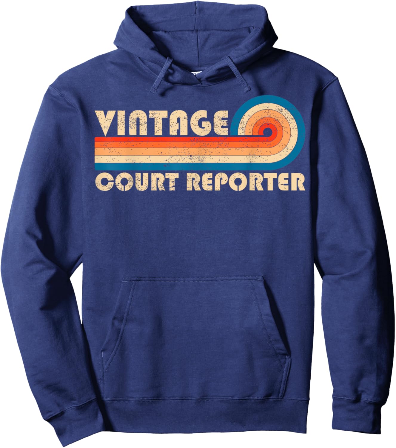 Vintage Court Reporter Job Title Birthday Idea Hoodie - Hoodie | Navy