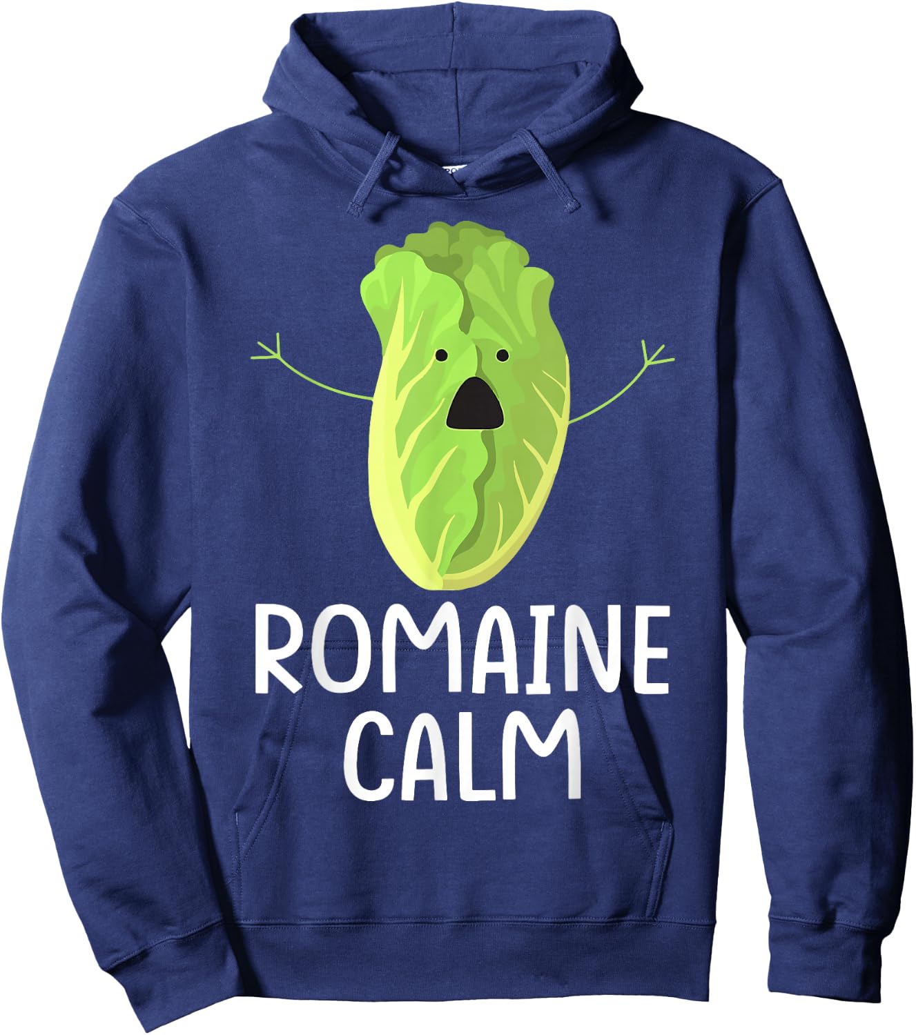 Funny Lettuce Vegetable Gardening Pun Romaine Calm Gardener Hoodie - Hoodie | Navy