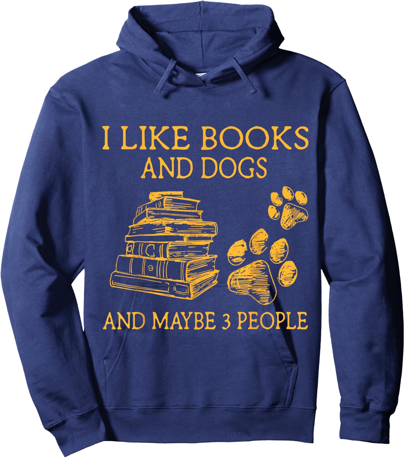 I Like Books And Dogs And Maybe 3 People Vintage Hoodie - Hoodie | Navy