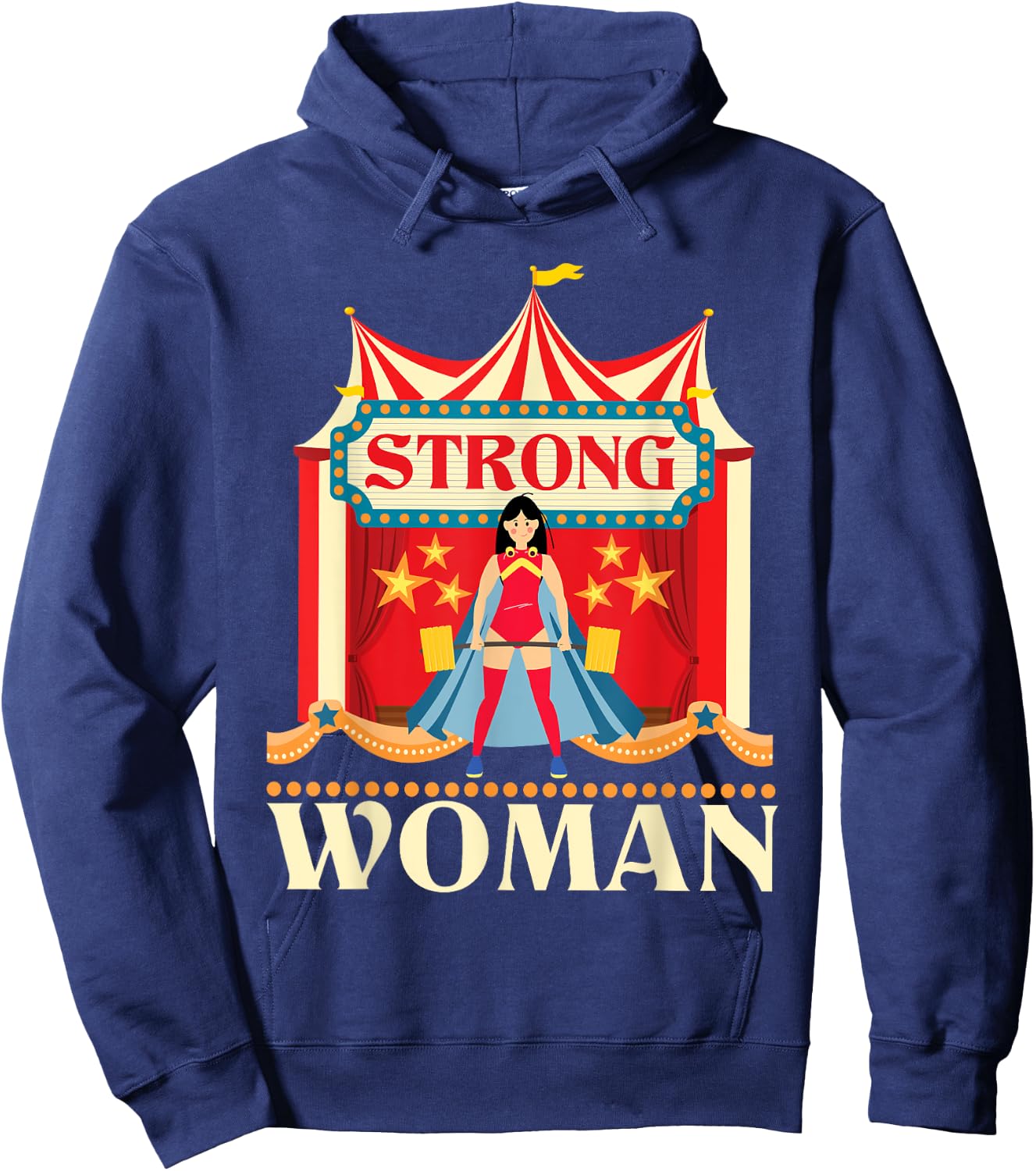 Strong Woman - Deadlift Circus Birthday Party Circus Costume Hoodie - Hoodie | Navy