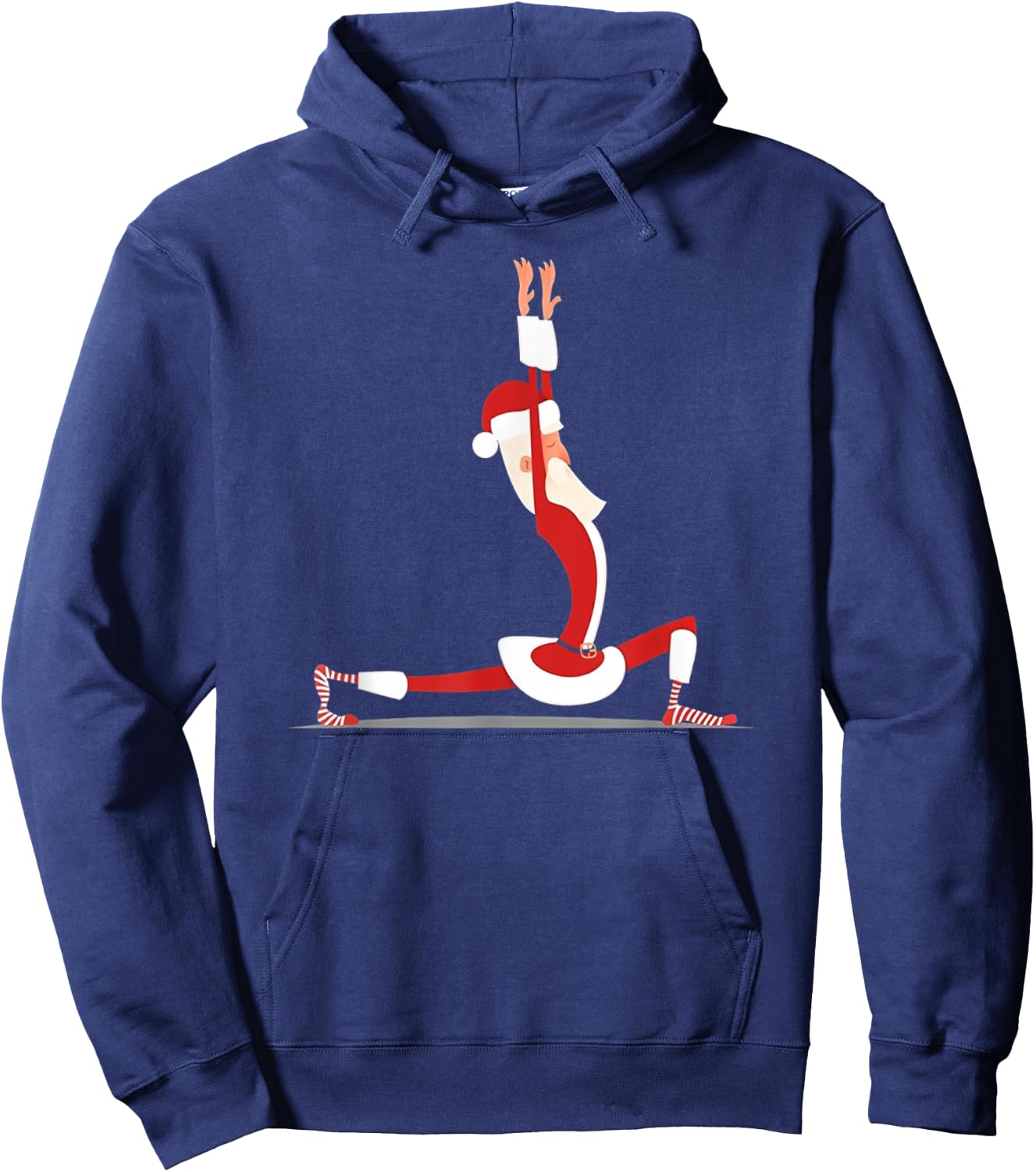 Yoga Christmas Santa Pose Funny Christmas Lovers Costume Hoodie - Hoodie | Navy