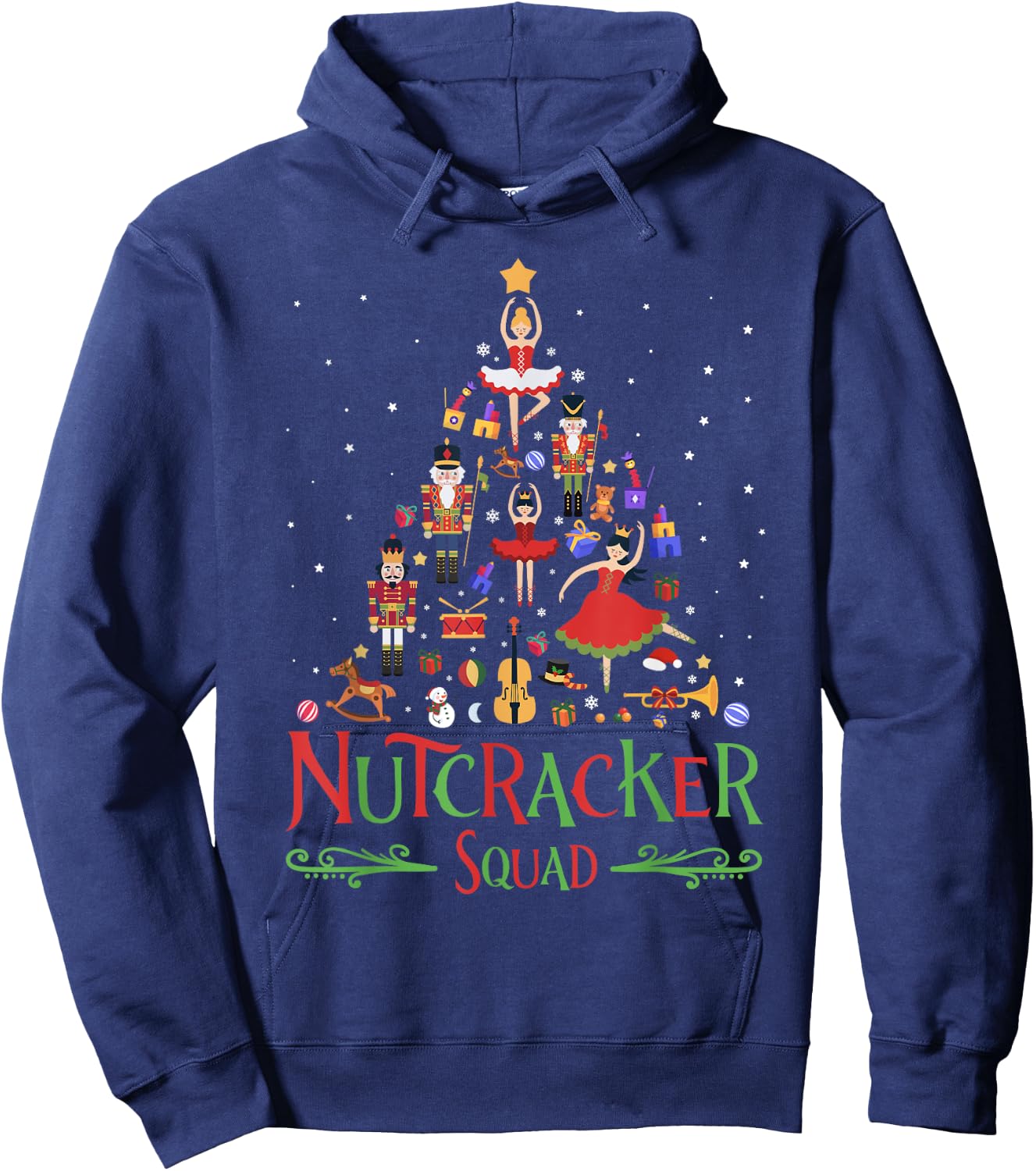 Nutcracker Tree Christmas Holiday Nutcracker Squad Ballet Hoodie - Hoodie | Navy
