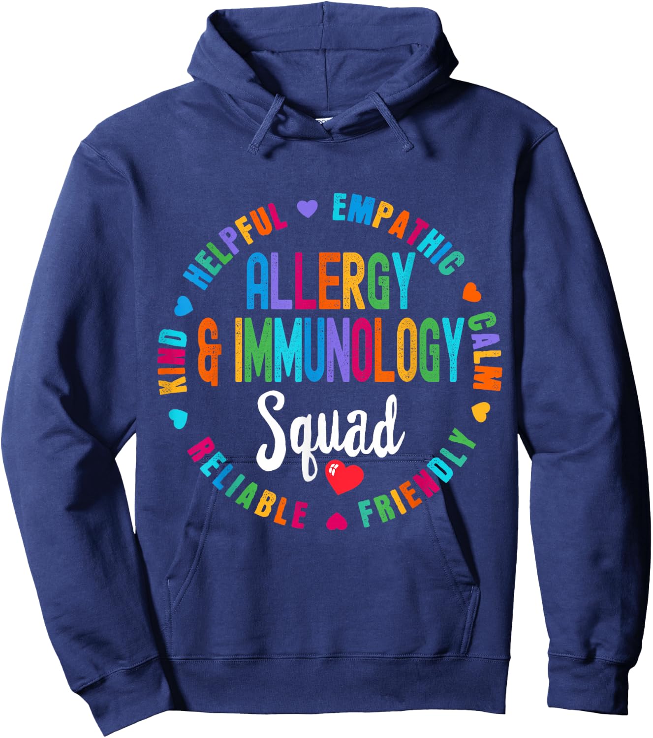 Allergy and Immunology Squad Nurse Team Registered Nursing Hoodie - Hoodie | Navy