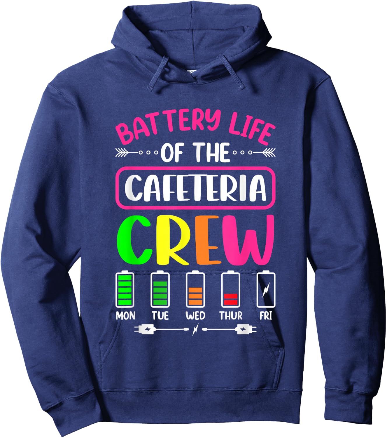 Battery Life of the Cafeteria Crew - Cafeteria School Hoodie - Hoodie | Navy