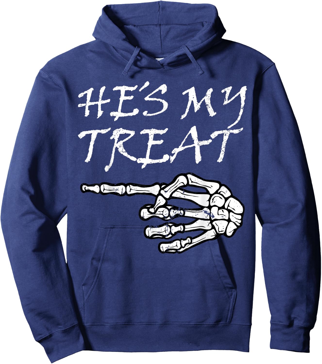 Hes My Treat Skeleton Halloween Costume Matching Couple Hers Hoodie - Hoodie | Navy