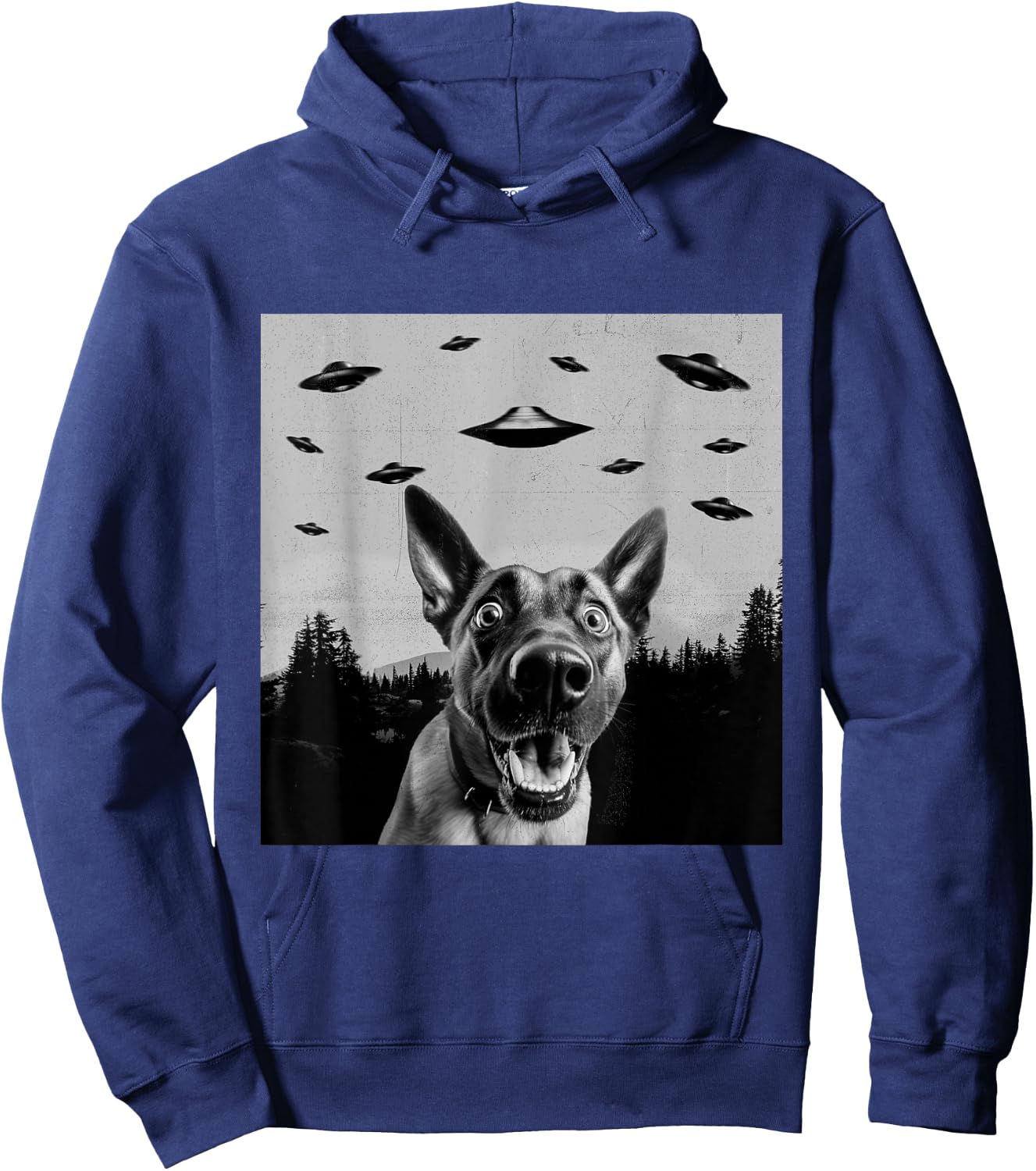 Alien UFO Funny Belgian Malinois Dog Lover Men Women Kids Hoodie - Hoodie | Navy