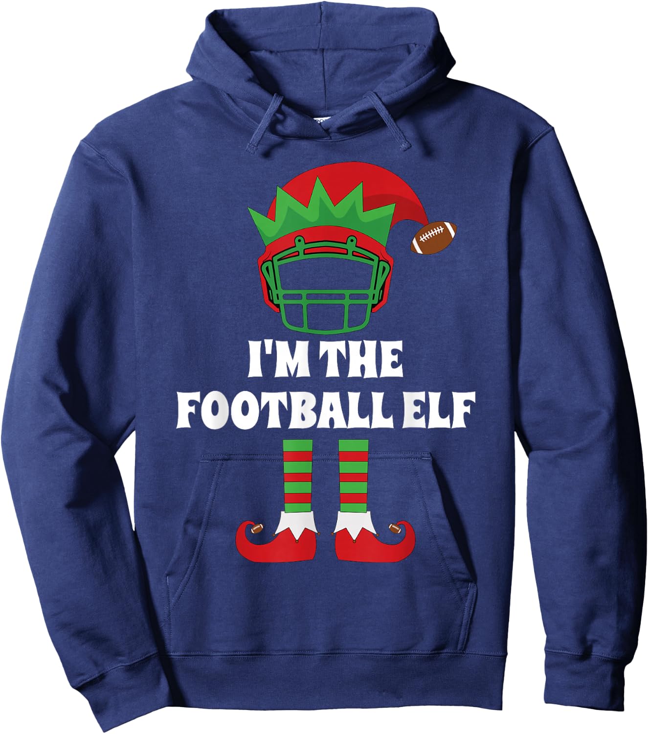 The Football Elf Matching Family Group Christmas Party Elf Hoodie - Hoodie | Navy