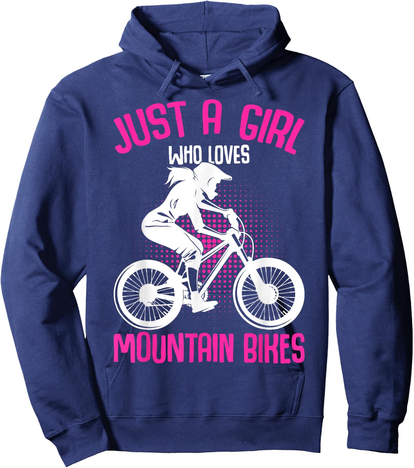 Just A Girl Who Loves Mountain Bike MTB Downhill Biker Kids Hoodie - Hoodie | Navy