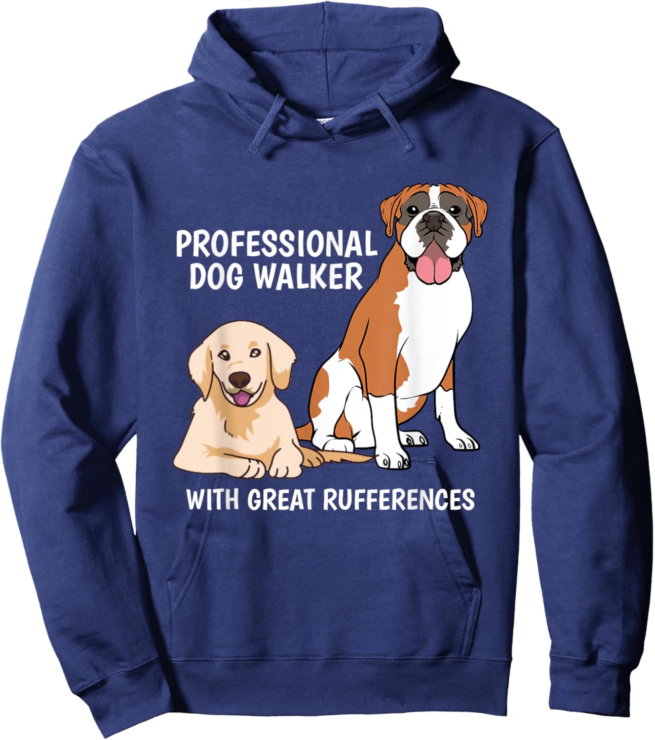 Professional Dog Walker With Great Rufferences Pet Sitter Hoodie - Hoodie | Navy