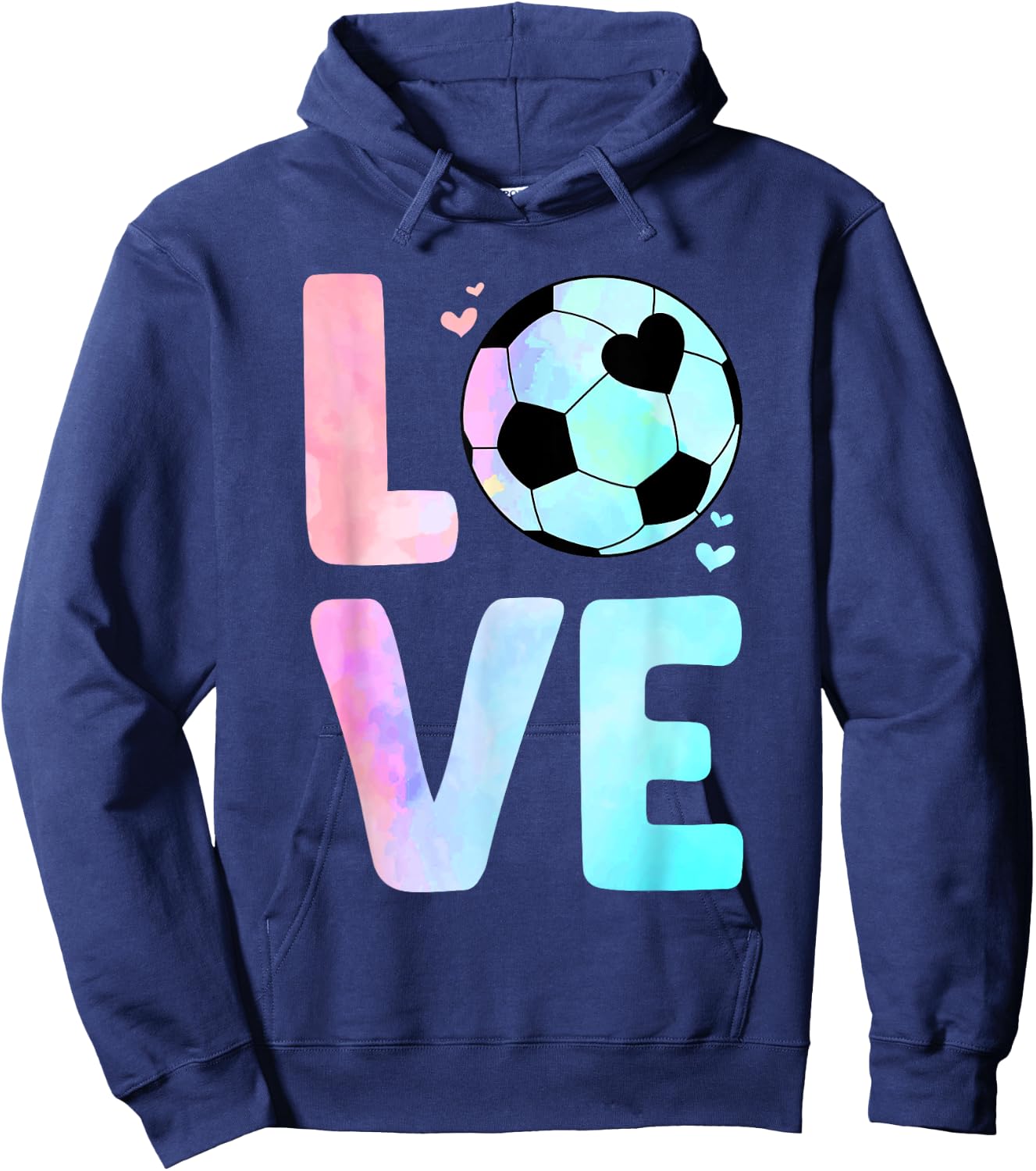 Cool Soccer Art Girls Toddler Themed Soccer Player Hoodie - Hoodie | Navy