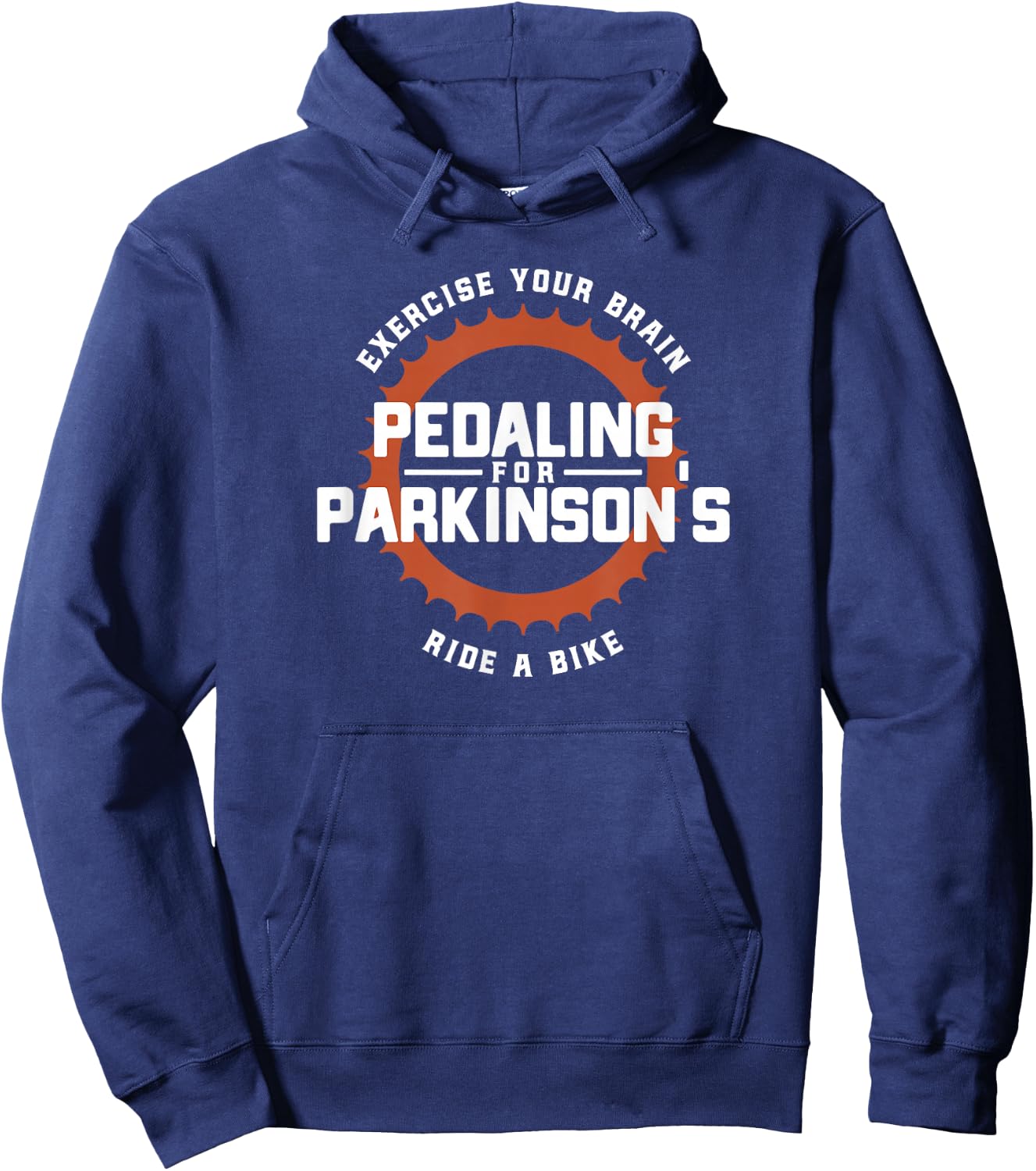Pedaling For Parkinson's Apparel Black Vintage Bicycle Parkinson's Adult Small Short Sleeve Cotton 60% Polyester 40% Hoodie - Hoodie | Navy