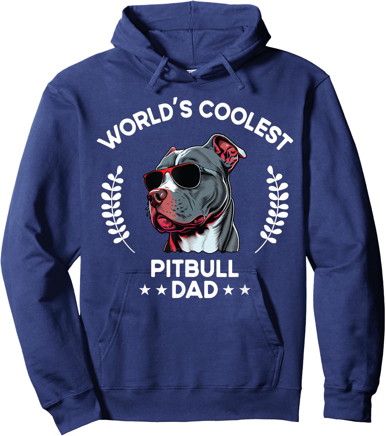 World's Coolest Dog Dad Papa - Men Pitbull Hoodie - Hoodie | Navy