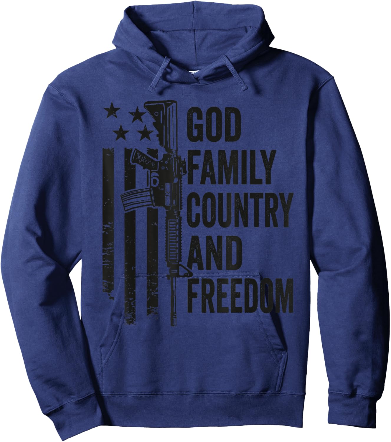 God Family Country Freedom - AR15 Pro Gun 2nd Amendment Hoodie - Hoodie | Navy
