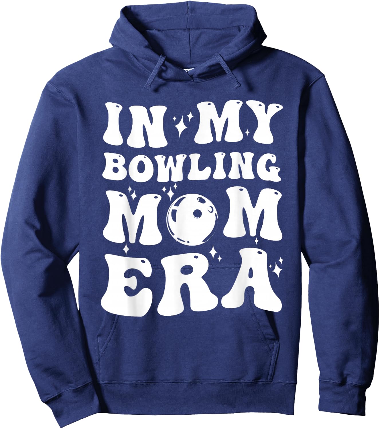 In My Bowling Mom Era Groovy Funny Mama Mothers Day Hoodie - Hoodie | Navy