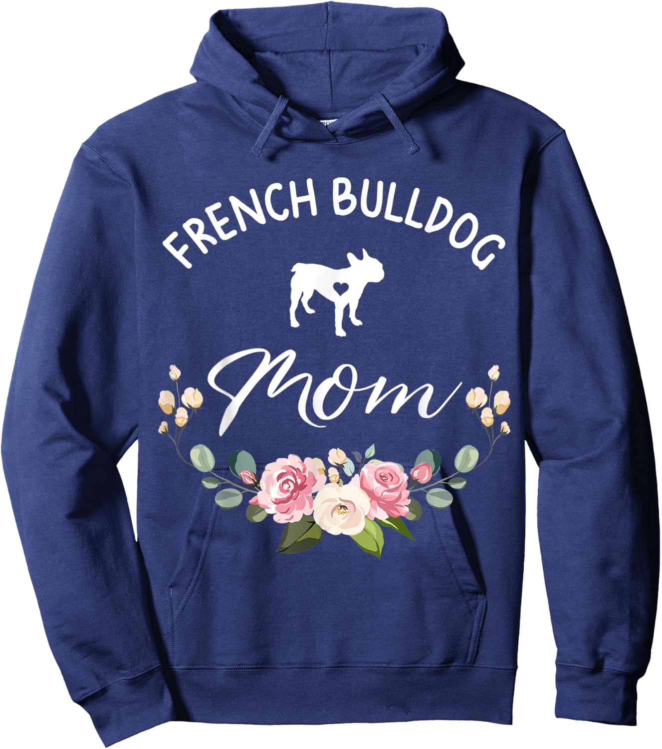 French Bulldog Dog Mom Silhouette Mother's Day Men Women Hoodie - Hoodie | Navy